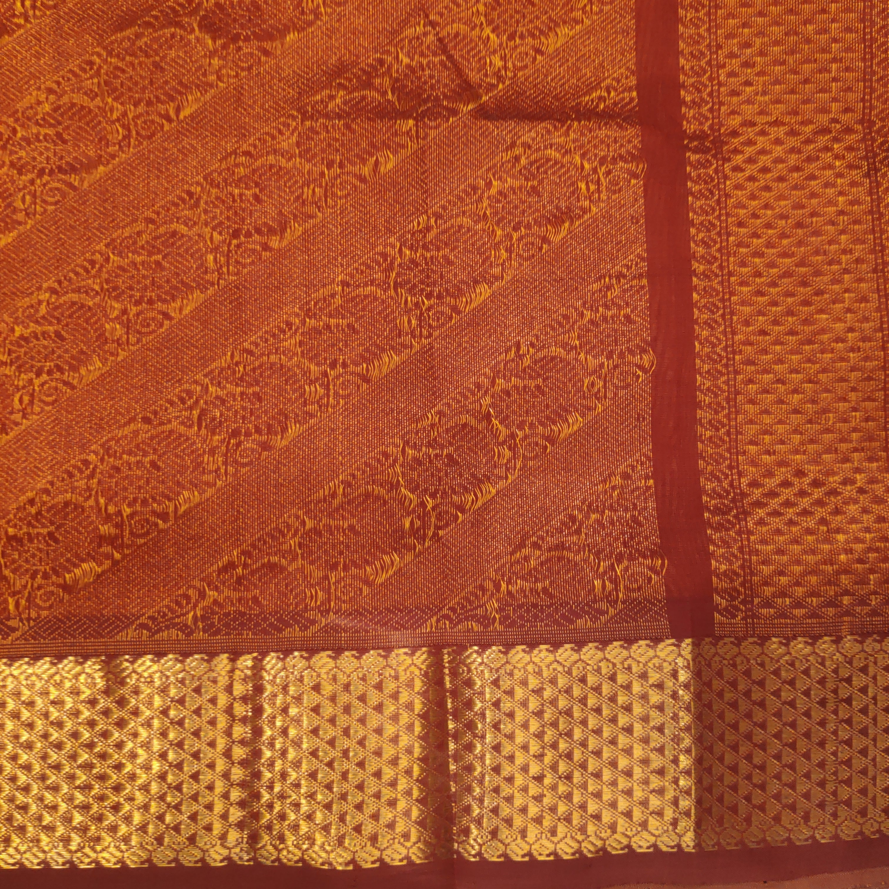 Pure silk cotton- Reverse Pallu- Semi Korvai