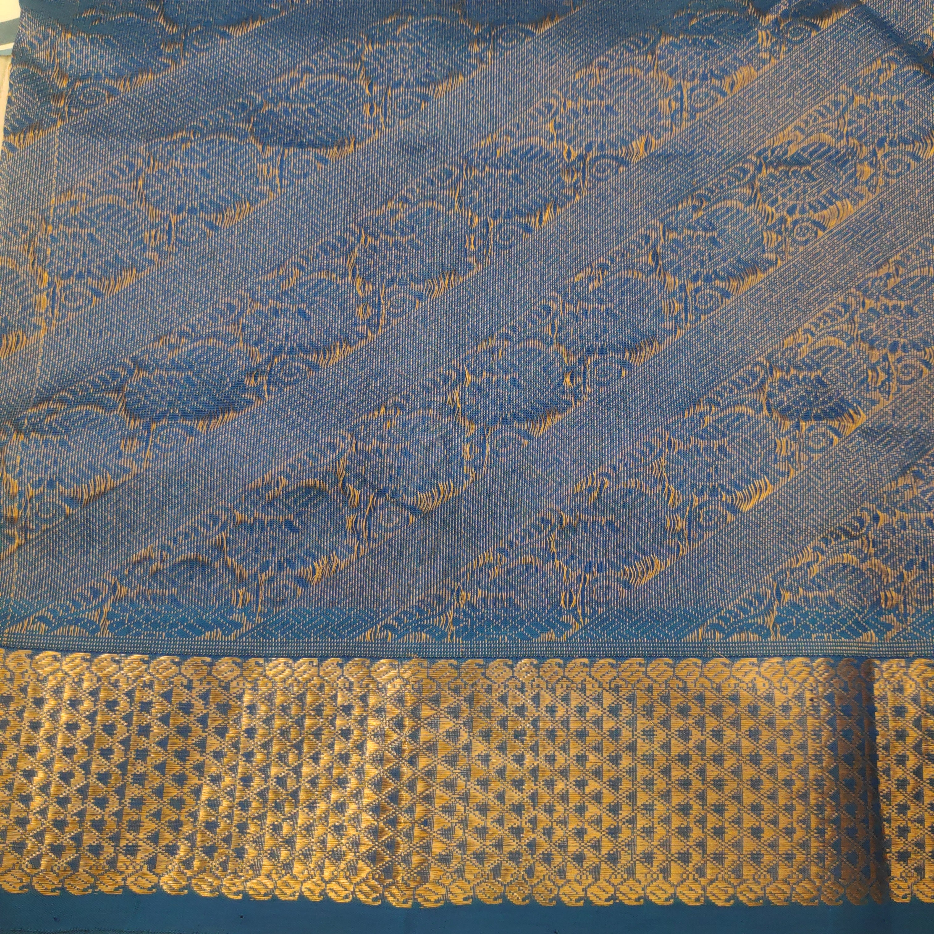 Pure silk cotton- Reverse Pallu- Semi Korvai
