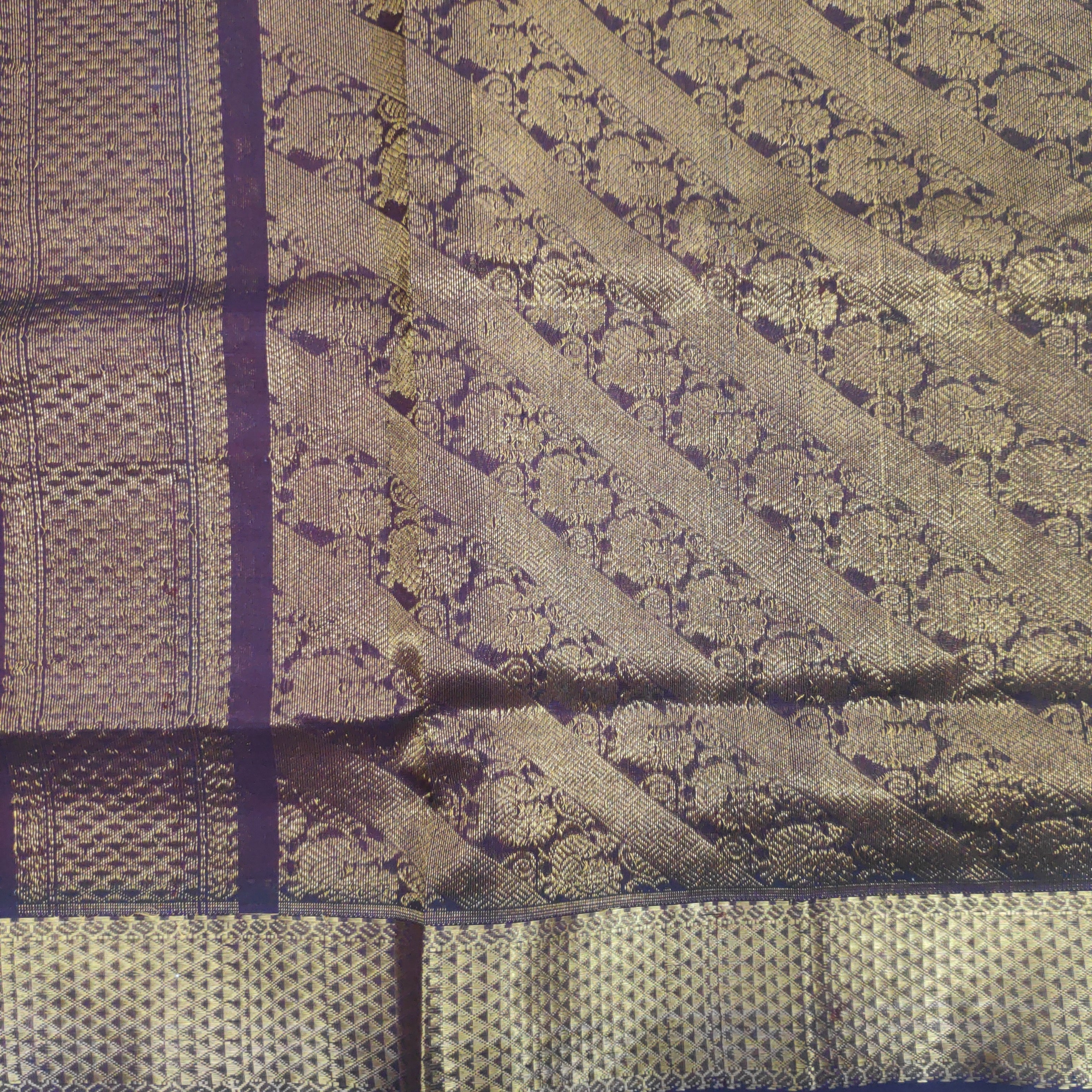 Pure silk cotton- Reverse Pallu- Semi Korvai