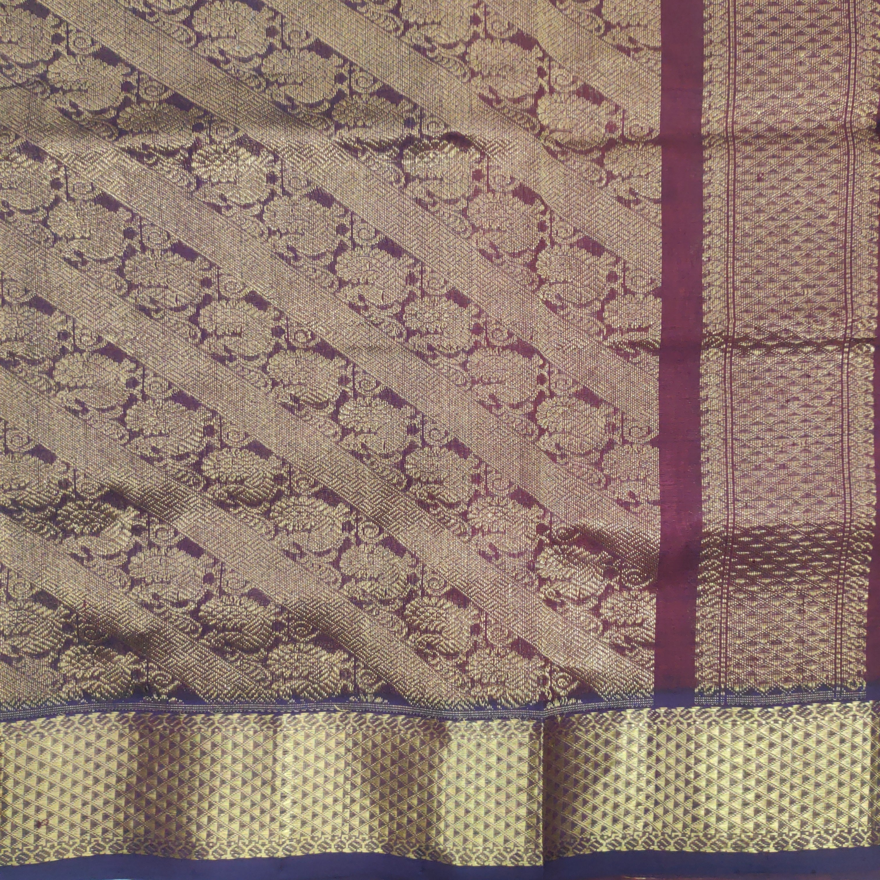 Pure silk cotton- Reverse Pallu- Semi Korvai