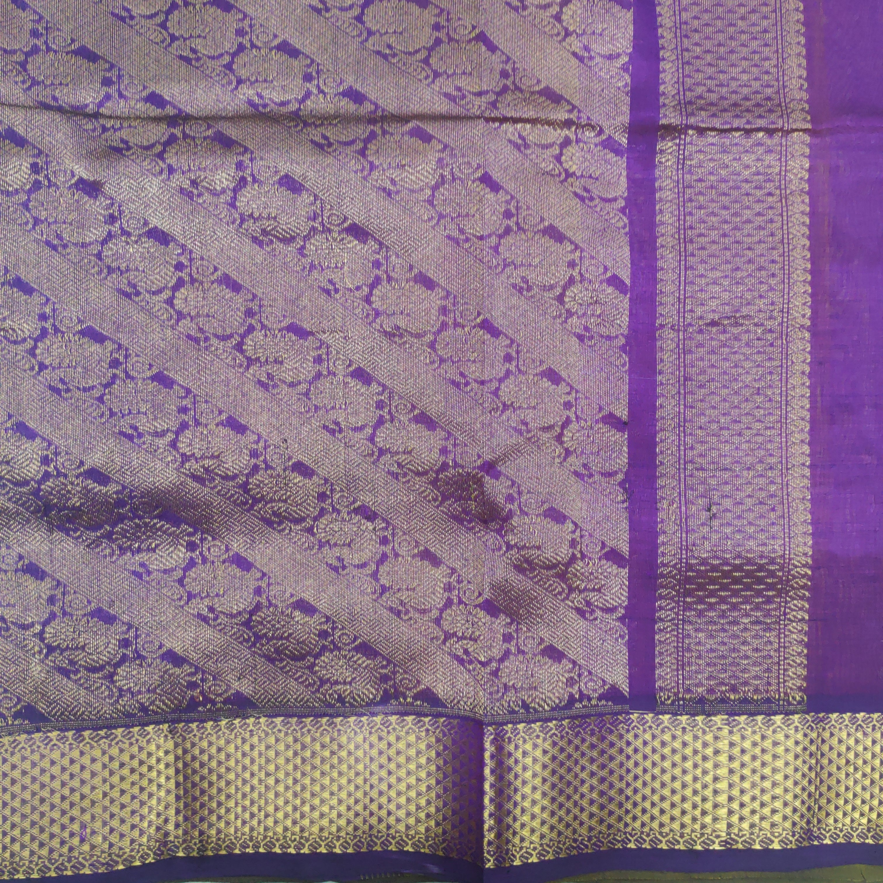 Pure silk cotton- Reverse Pallu- Semi Korvai