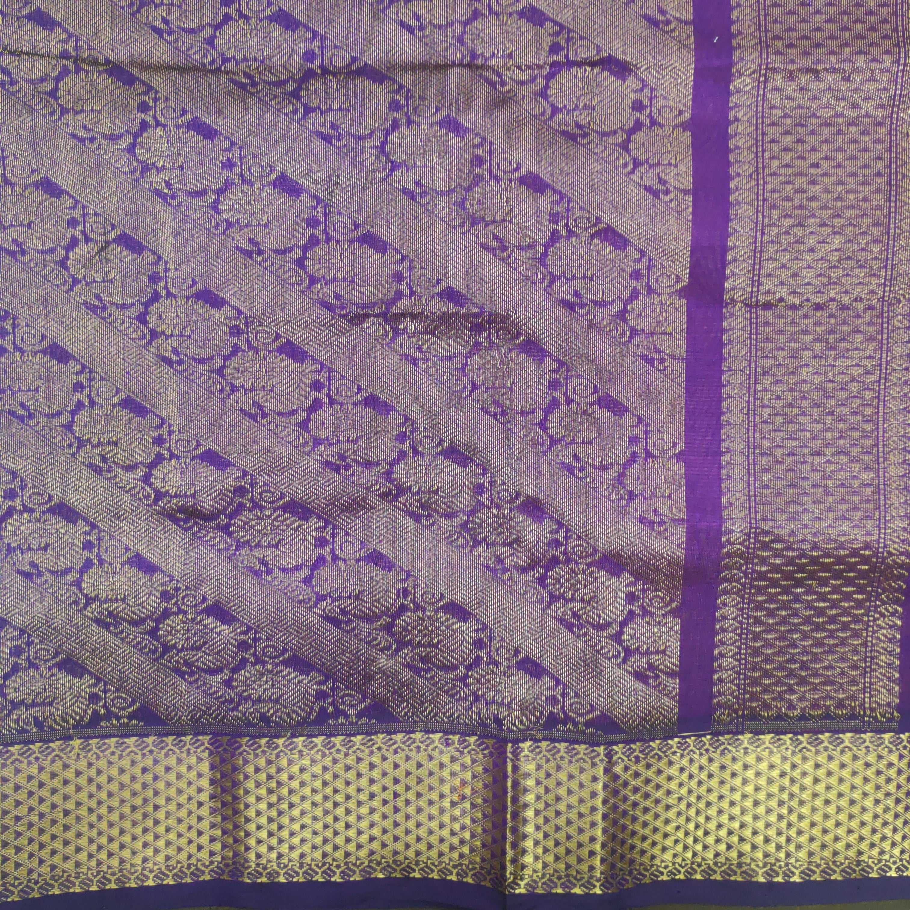 Pure silk cotton- Reverse Pallu- Semi Korvai
