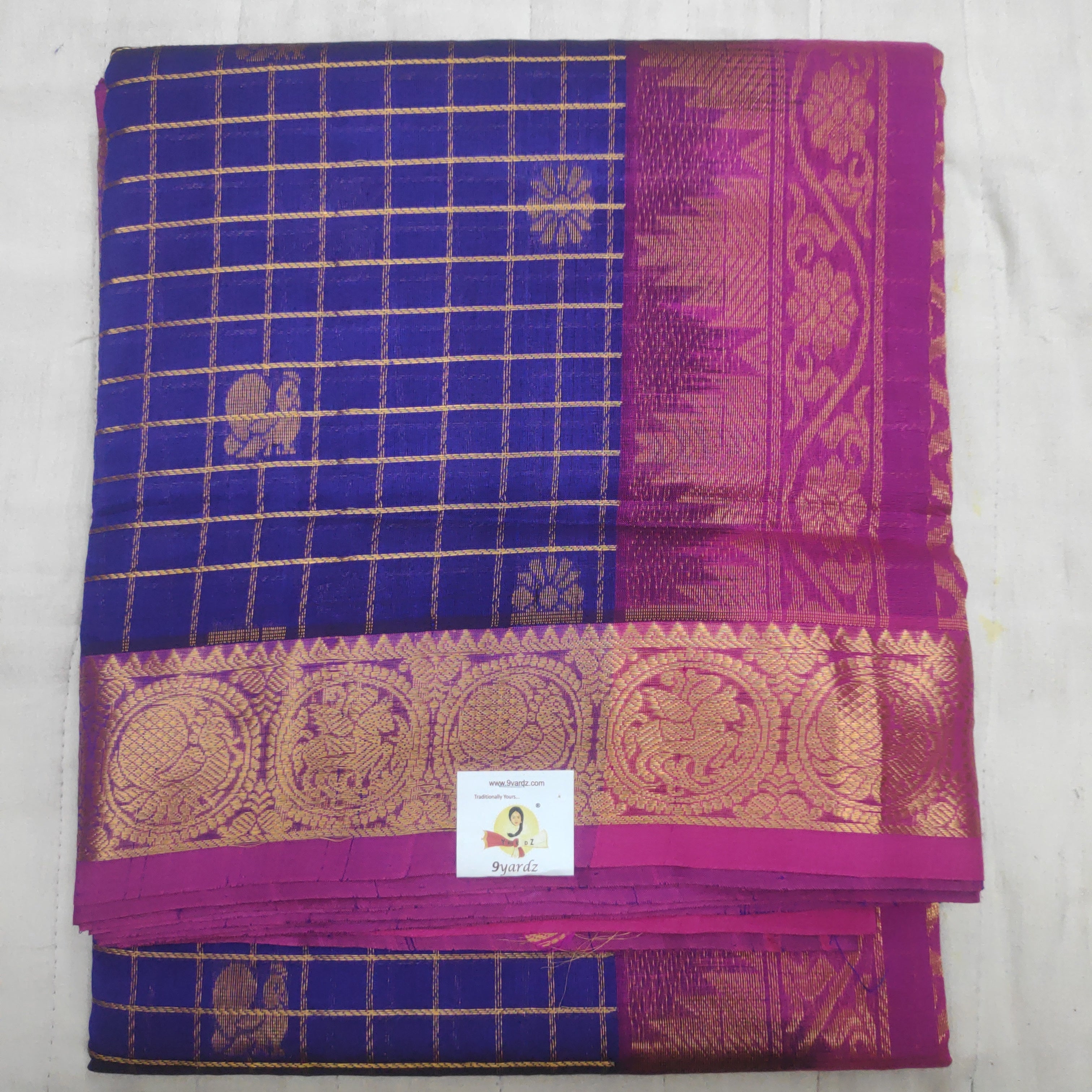 Semi Korvai 10yardz zari checked