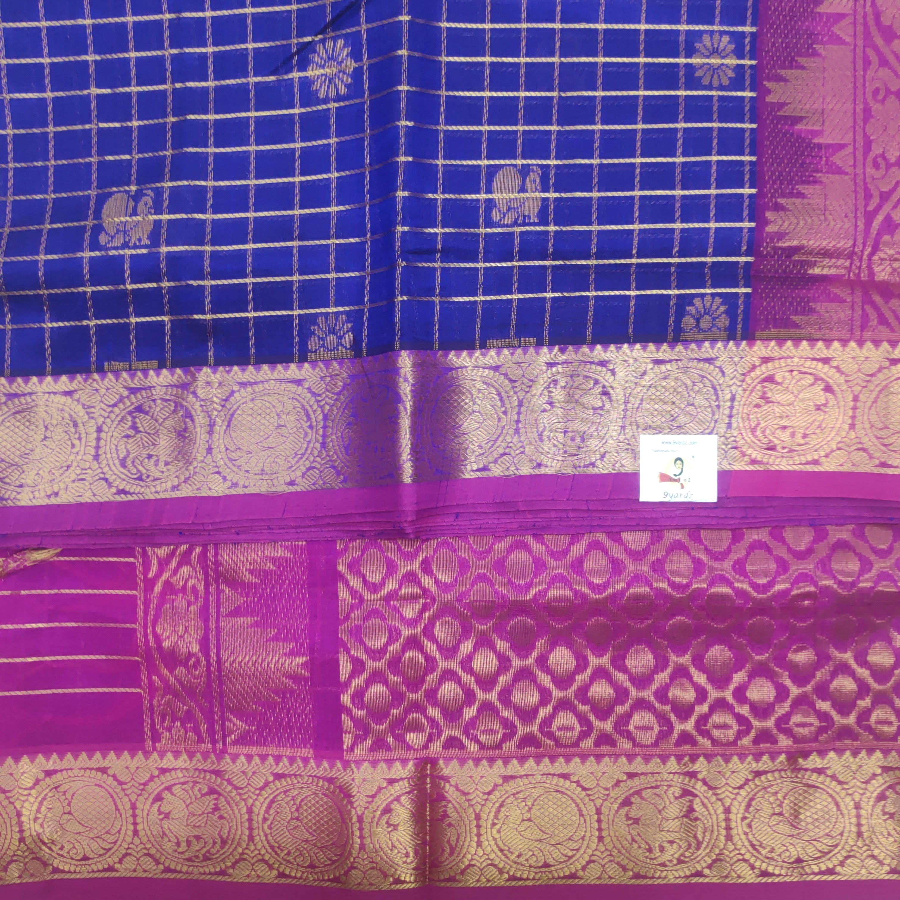 Semi Korvai 10yardz zari checked
