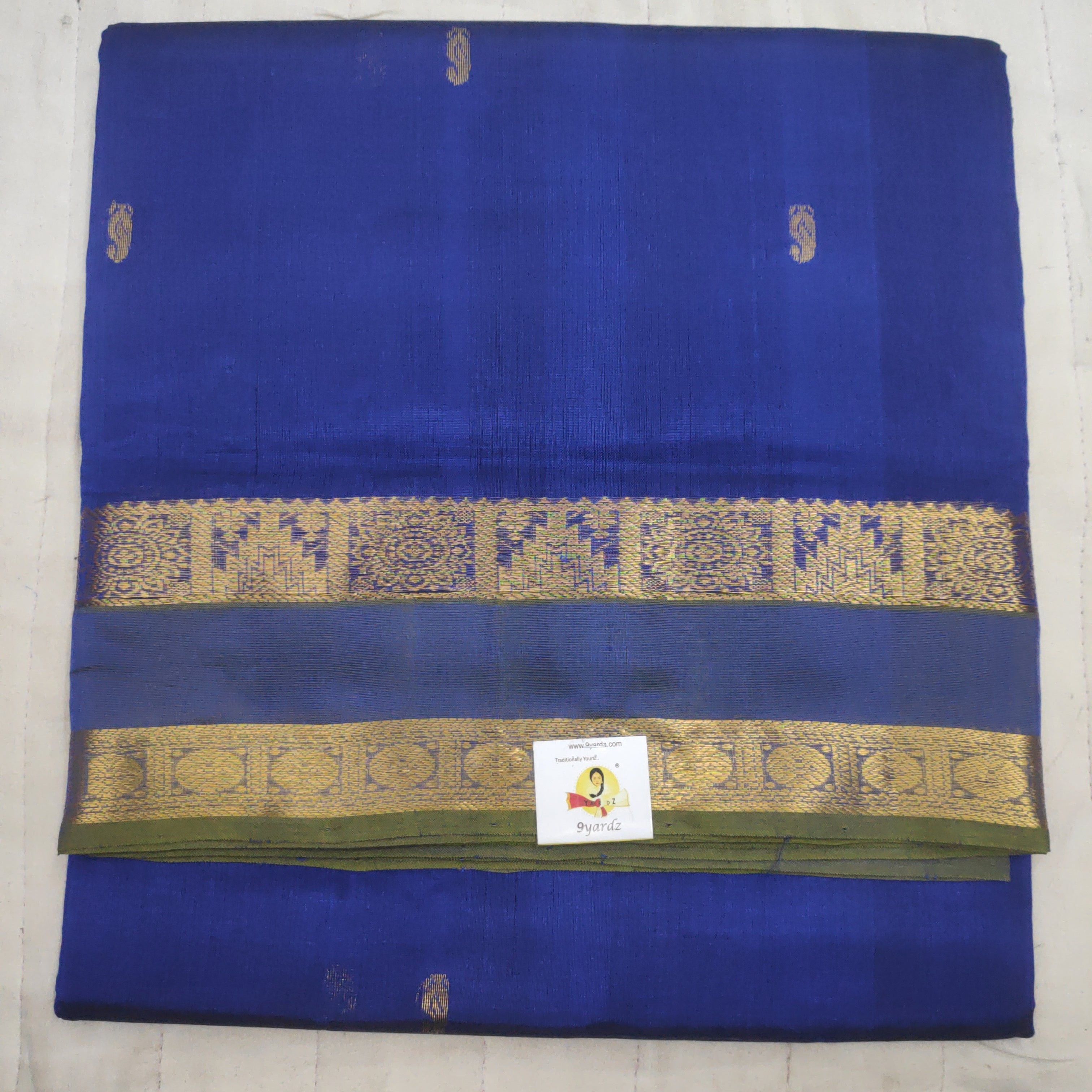 Pure silk cotton, rettai pet with butta-10 yards madisar
