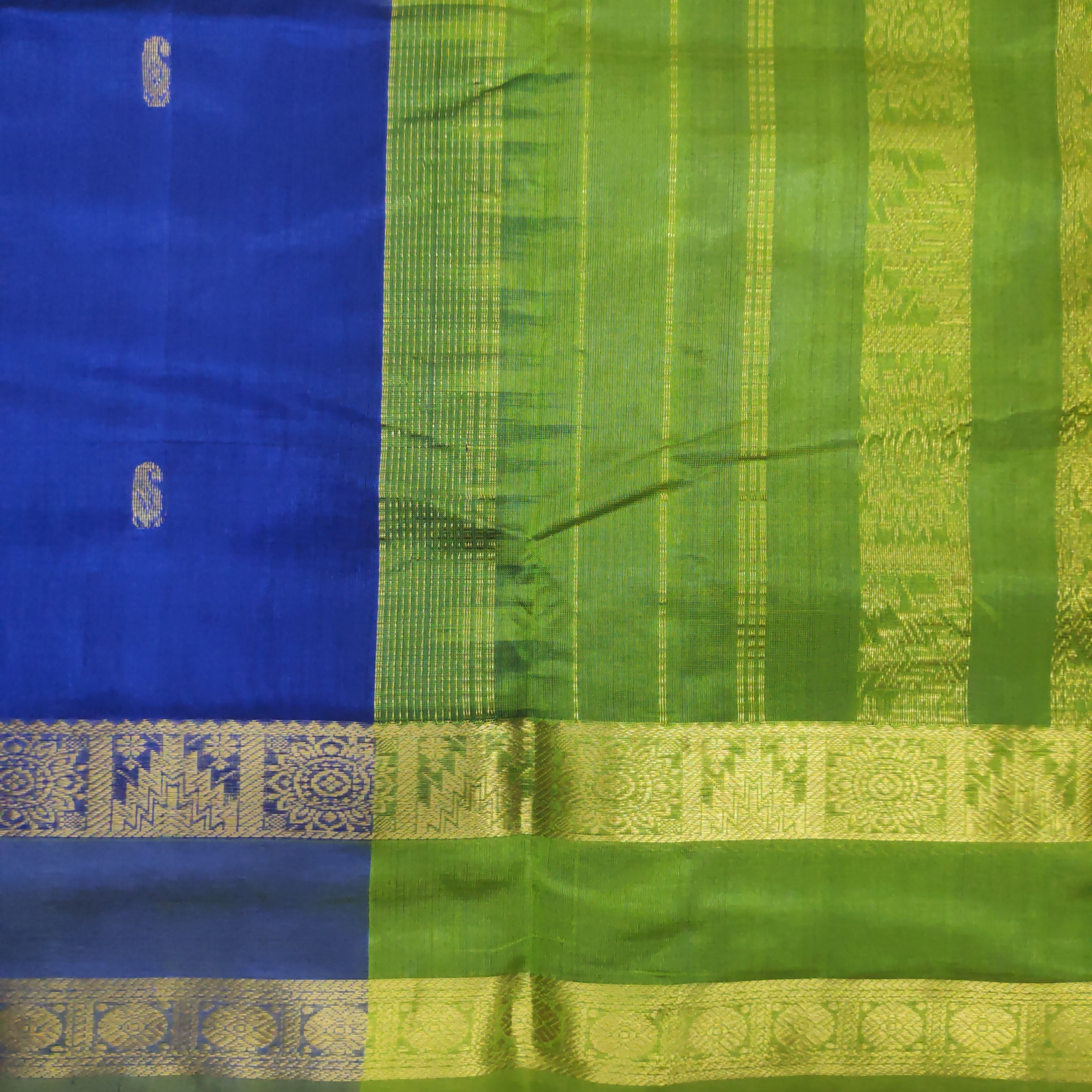 Pure silk cotton, rettai pet with butta-10 yards madisar