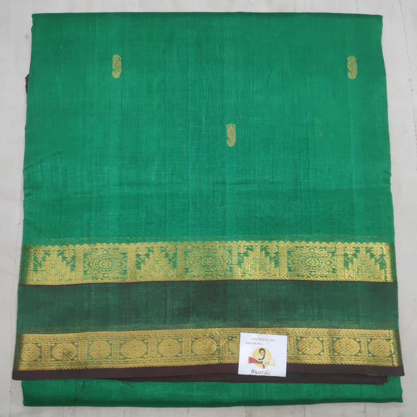 Pure silk cotton, rettai pet with butta-10 yards madisar