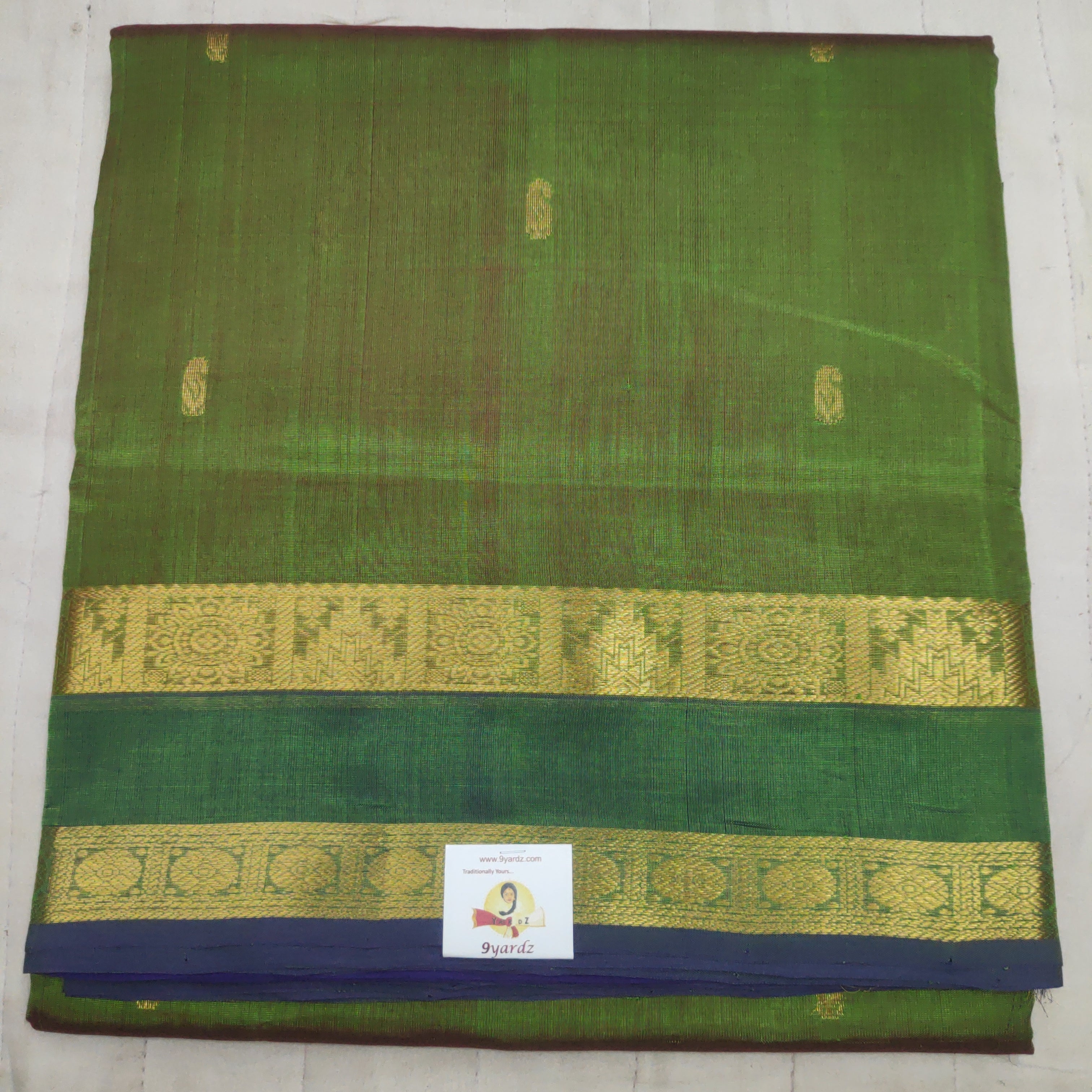 Pure silk cotton, rettai pet with butta-10 yards madisar