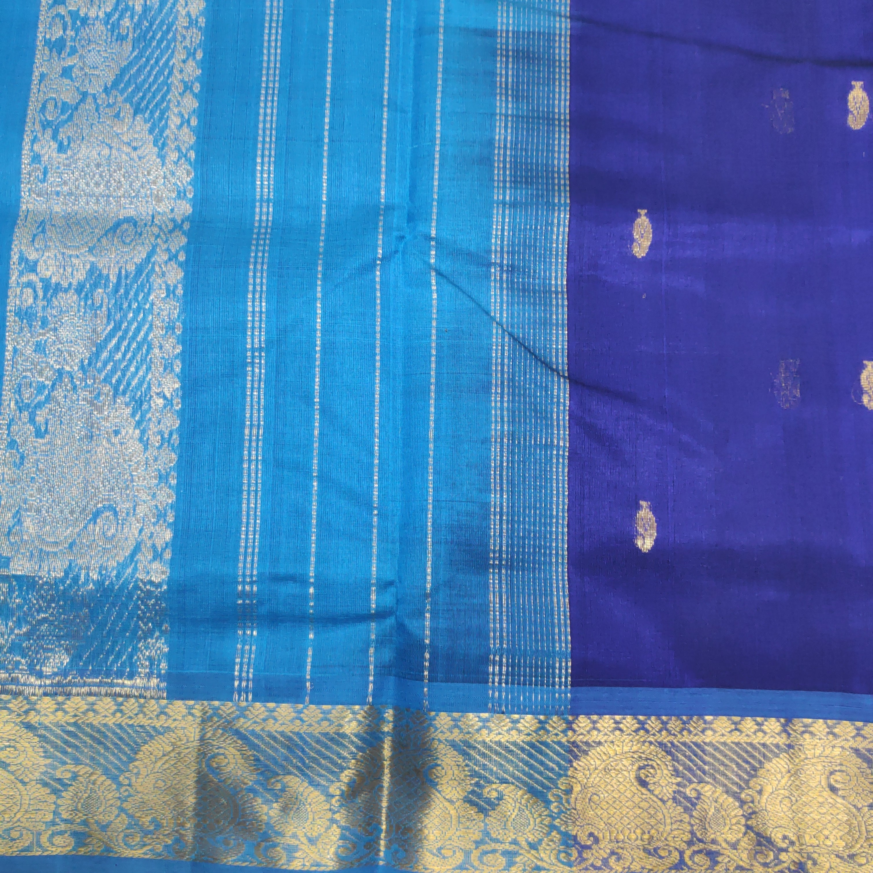 Pure silk cotton with butta -10 yards madisar