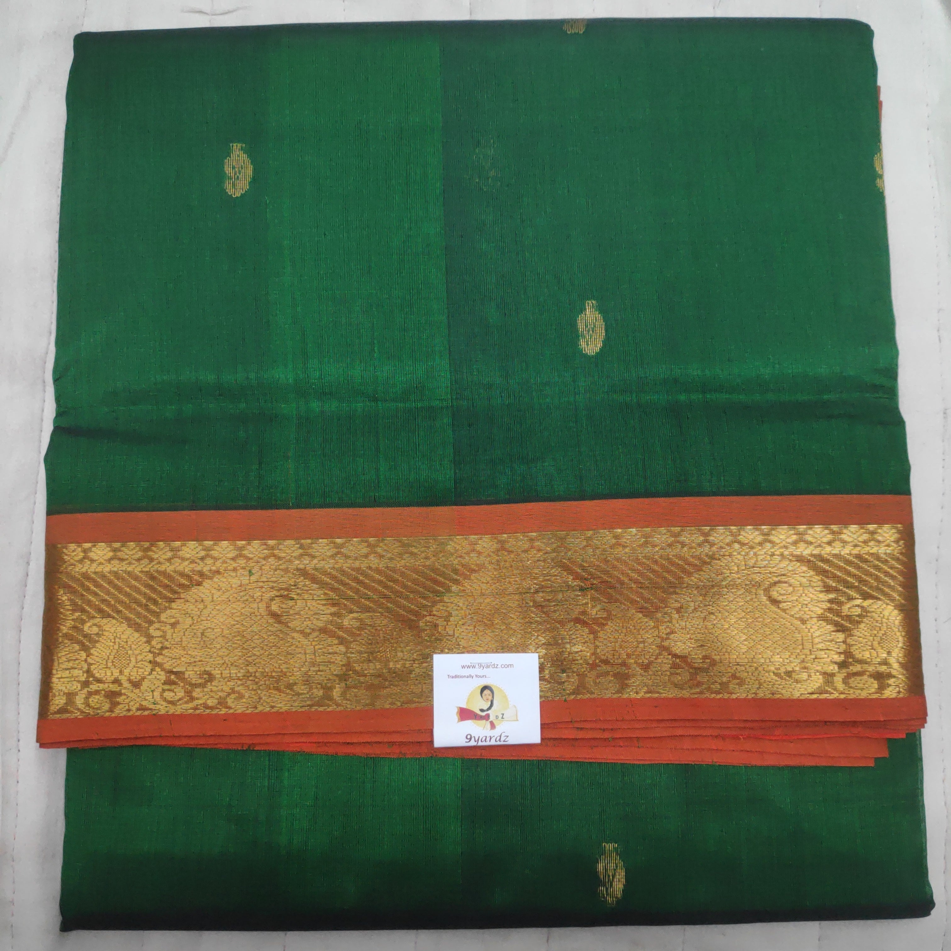 Pure silk cotton, rettai pet with butta-10 yards madisar