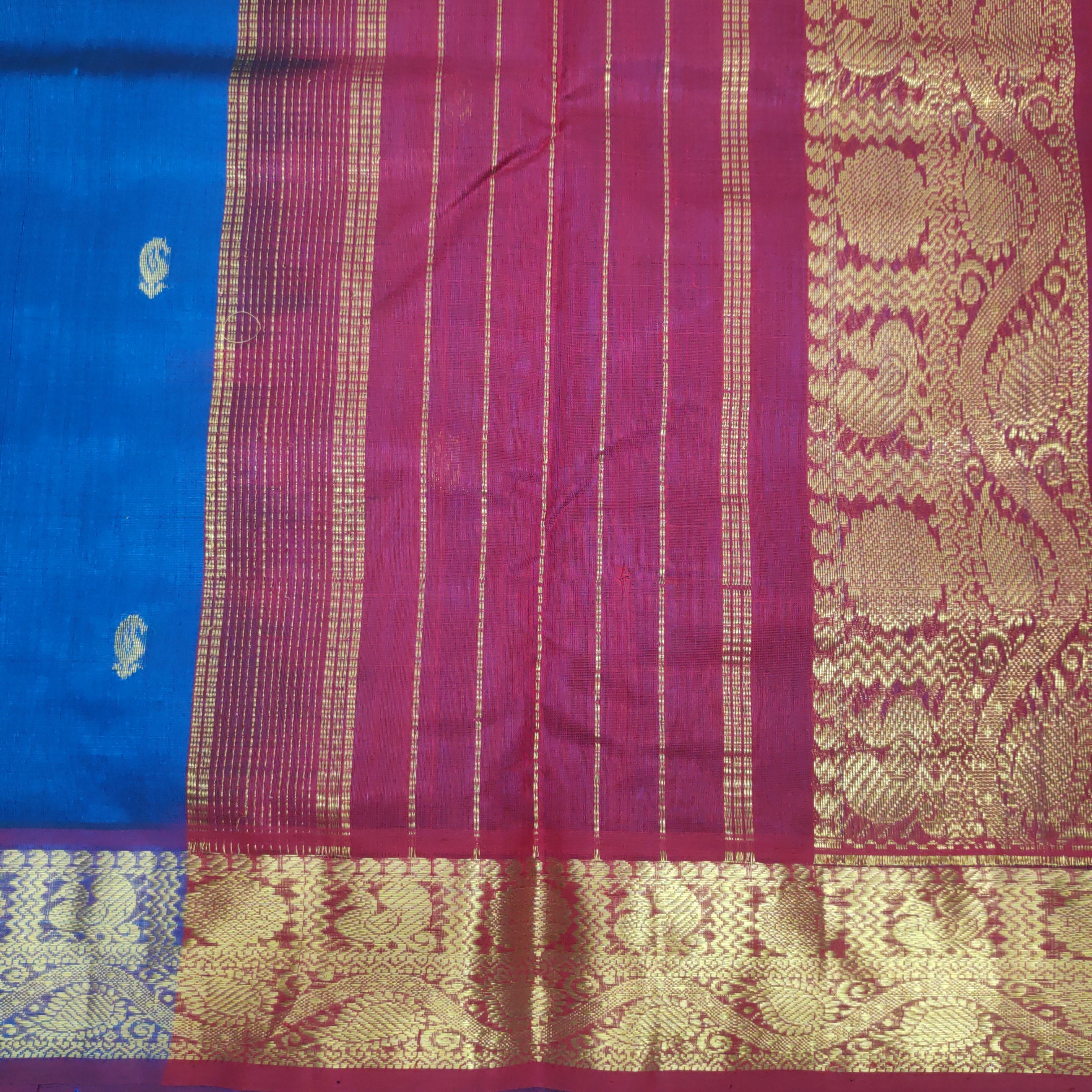 Pure silk cotton with butta -10 yards madisar