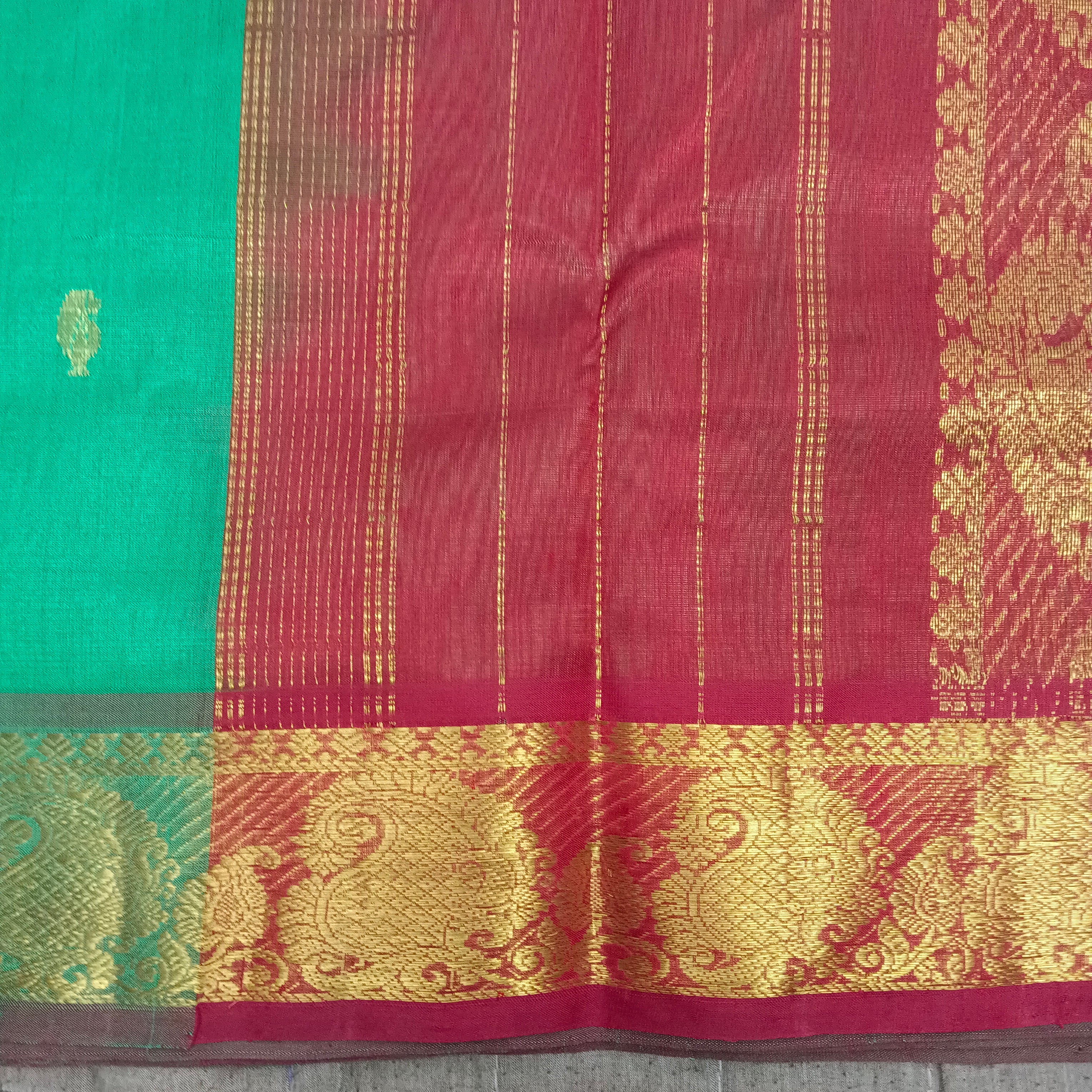 Pure silk cotton with butta -10 yards madisar