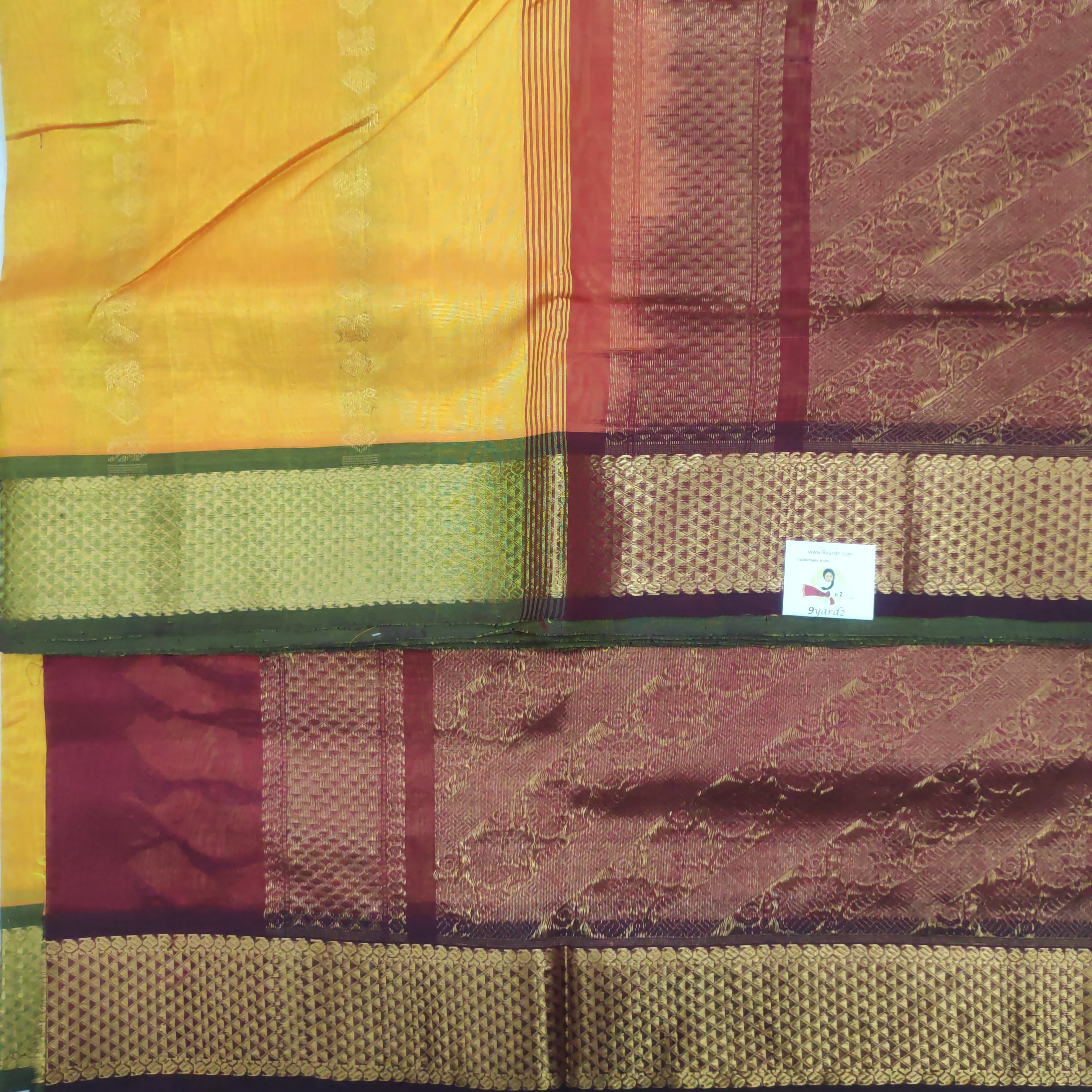 Pure silk cotton- Reverse Pallu- Semi Korvai