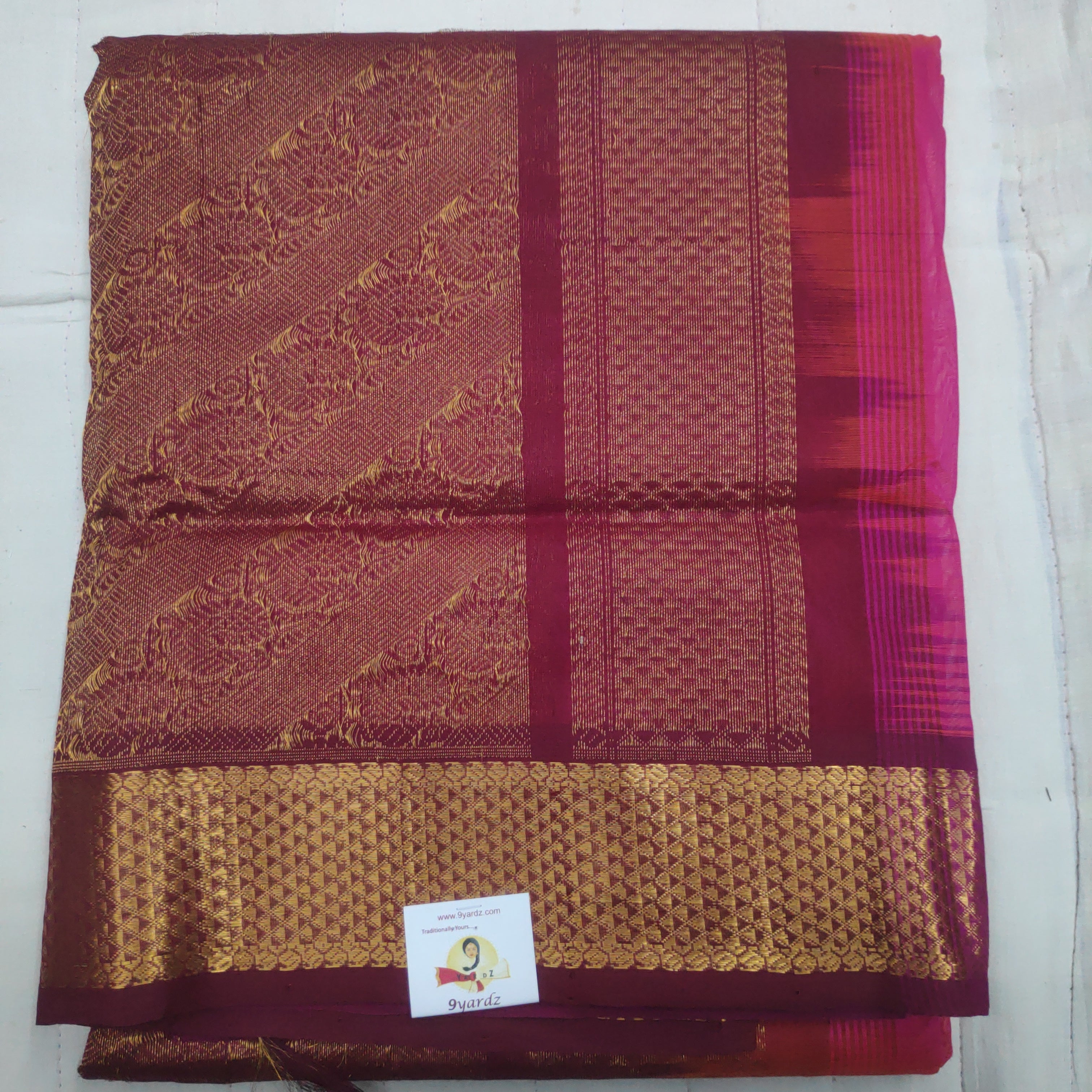 Pure silk cotton- Reverse Pallu- Semi Korvai