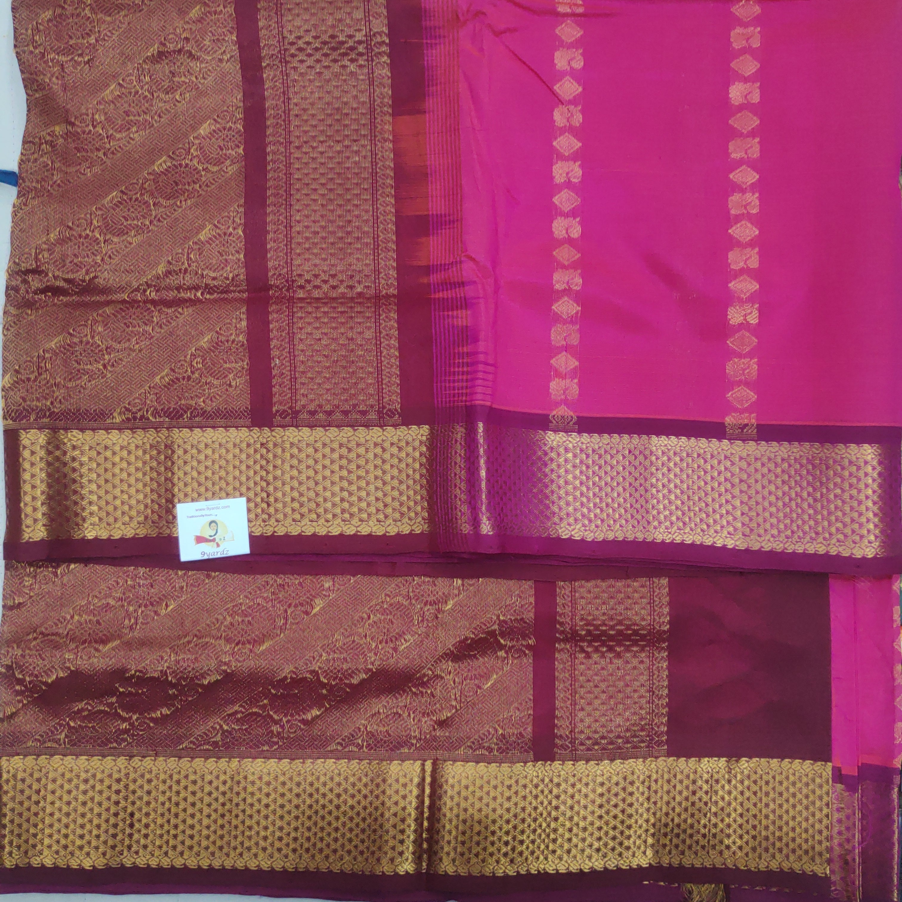 Pure silk cotton- Reverse Pallu- Semi Korvai