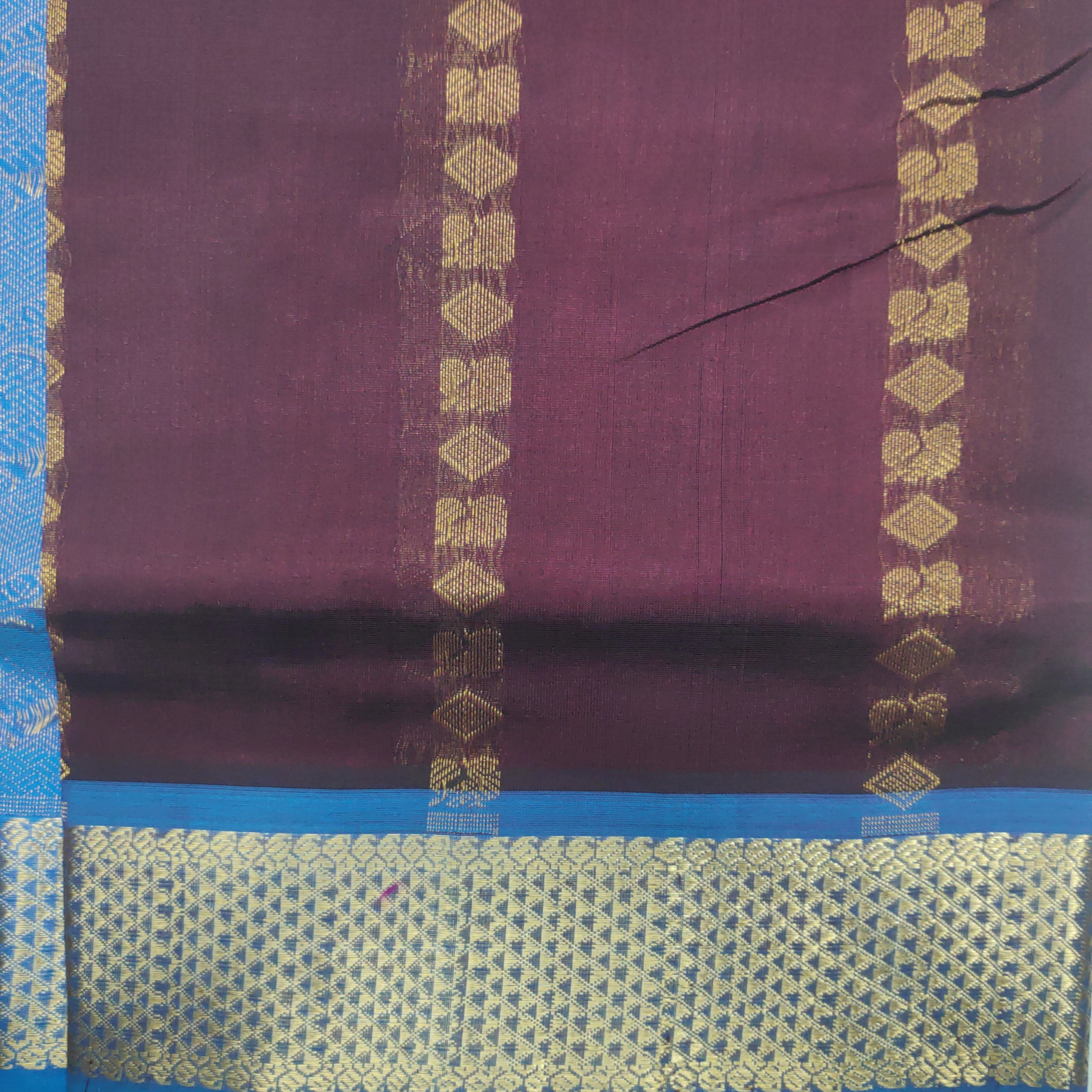 Pure silk cotton- Reverse Pallu- Semi Korvai