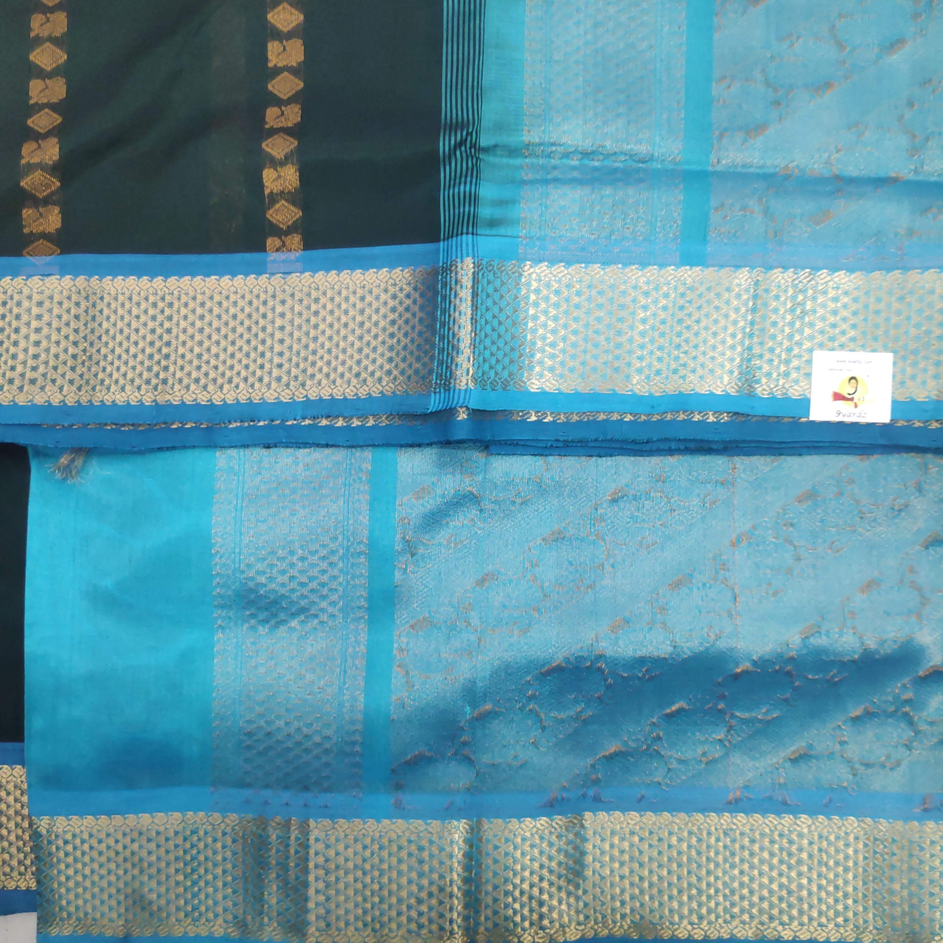 Pure silk cotton- Reverse Pallu- Semi Korvai