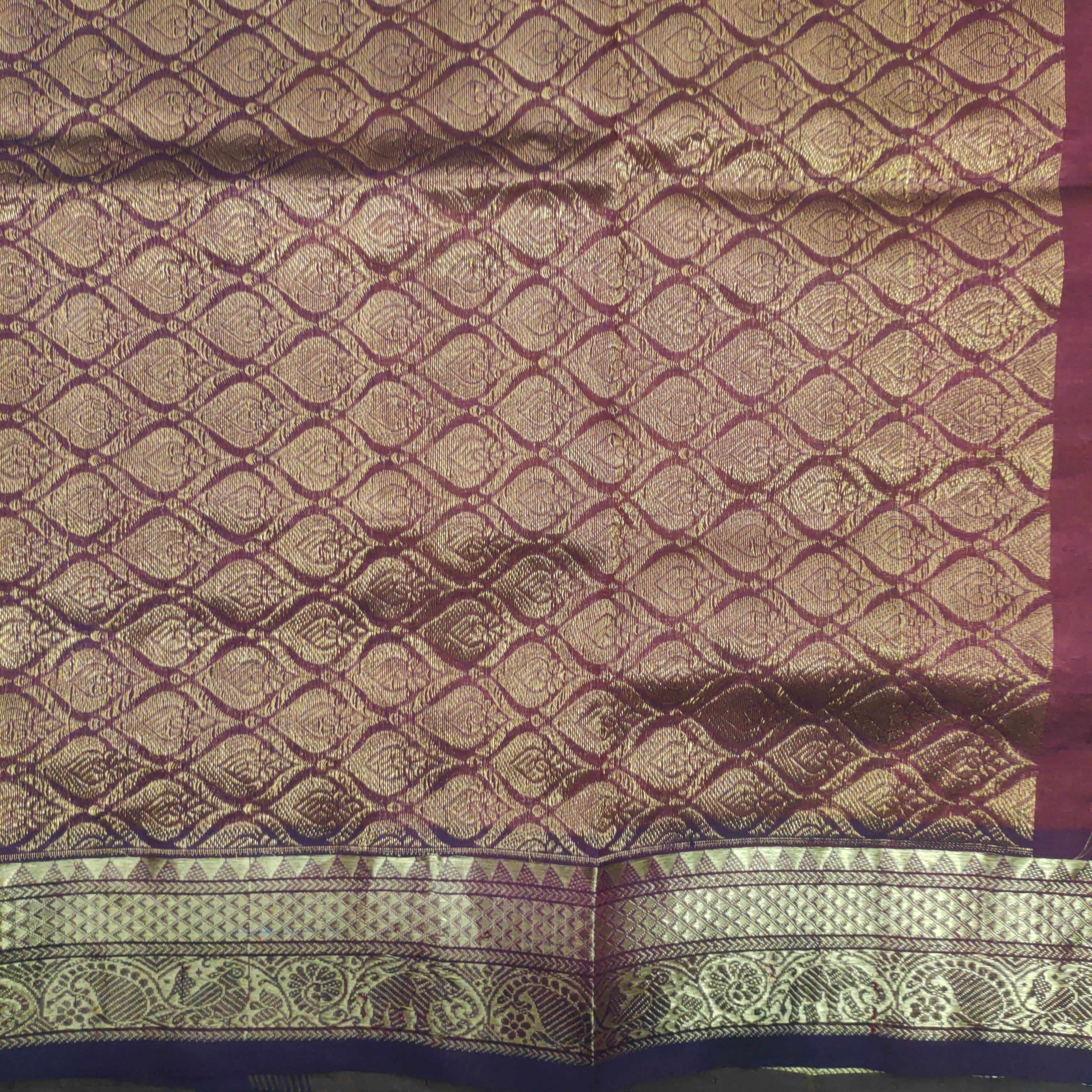 Pure silk cotton- Reverse Pallu- Semi Korvai