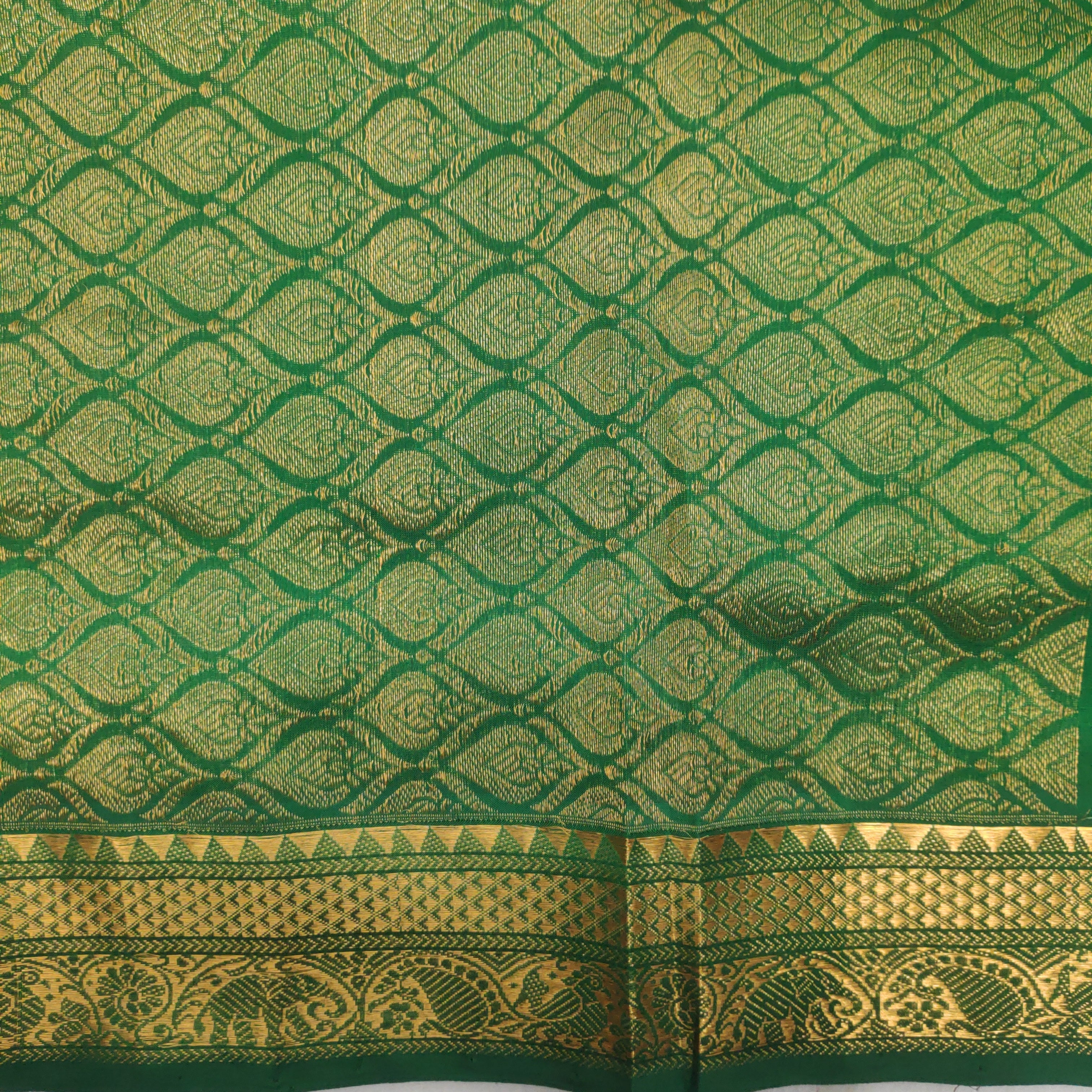 Pure silk cotton- Reverse Pallu- Semi Korvai