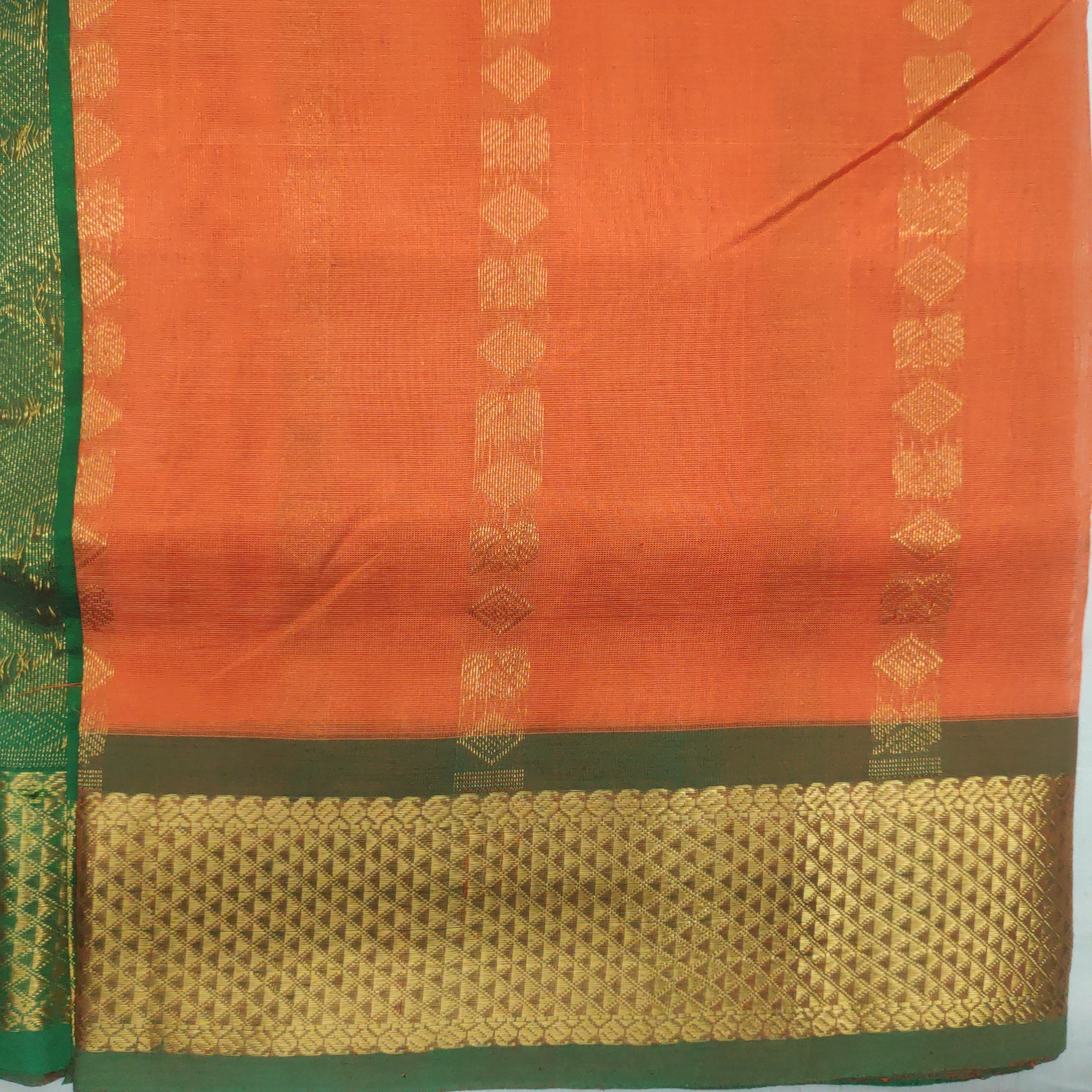 Pure silk cotton- Reverse Pallu- Semi Korvai