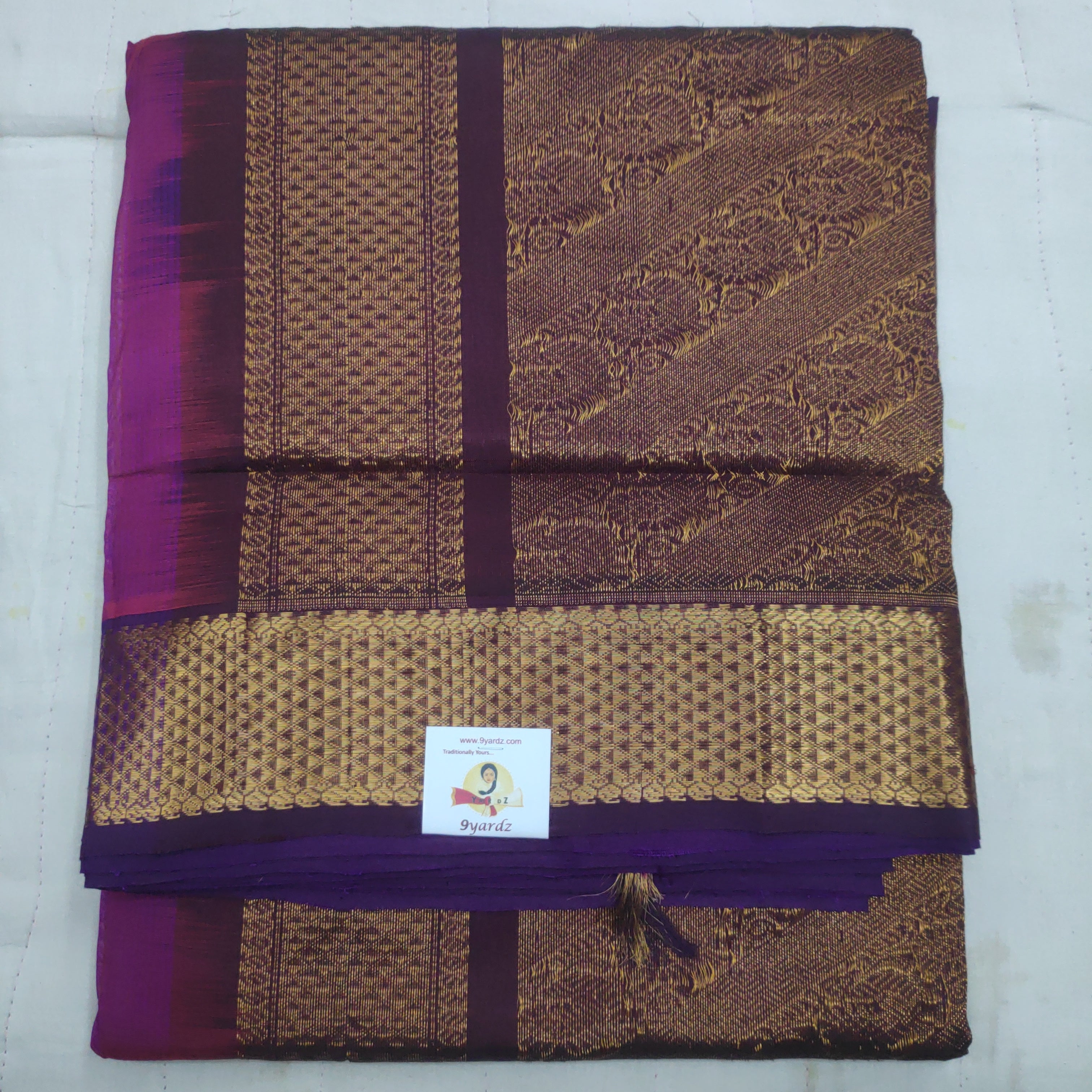 Pure silk cotton- Reverse Pallu- Semi Korvai