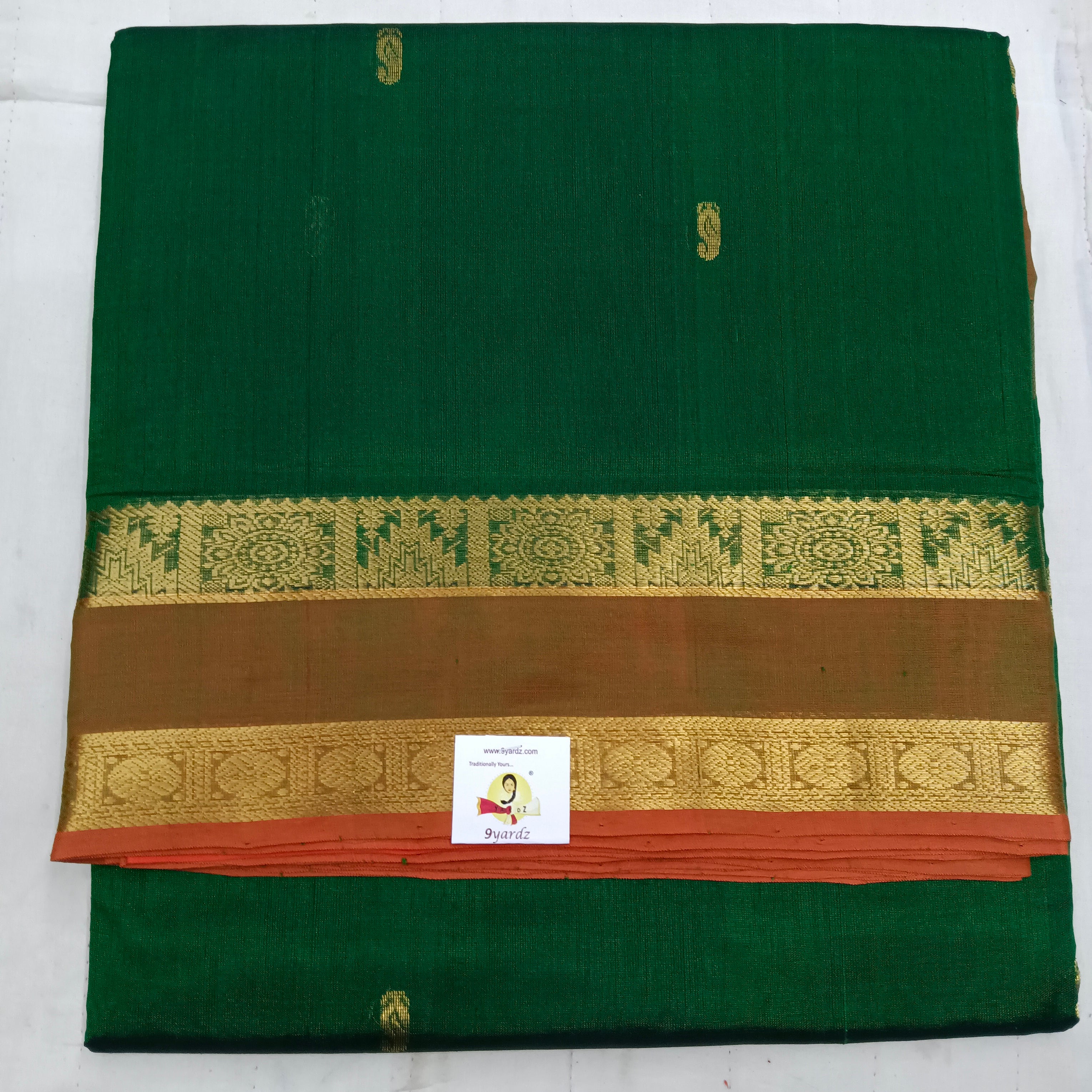 Pure silk cotton, rettai pet with butta-10 yards madisar