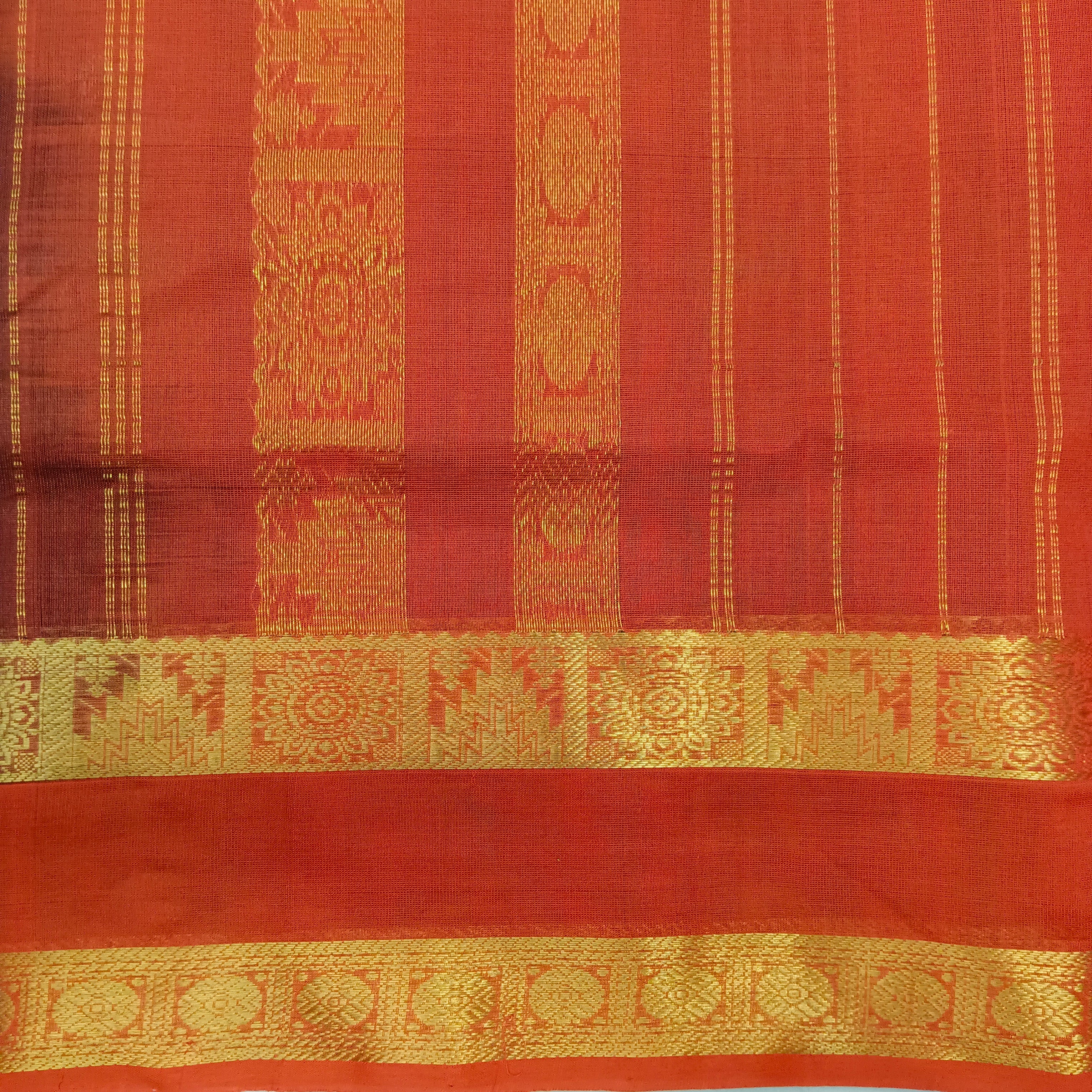 Pure silk cotton, rettai pet with butta-10 yards madisar