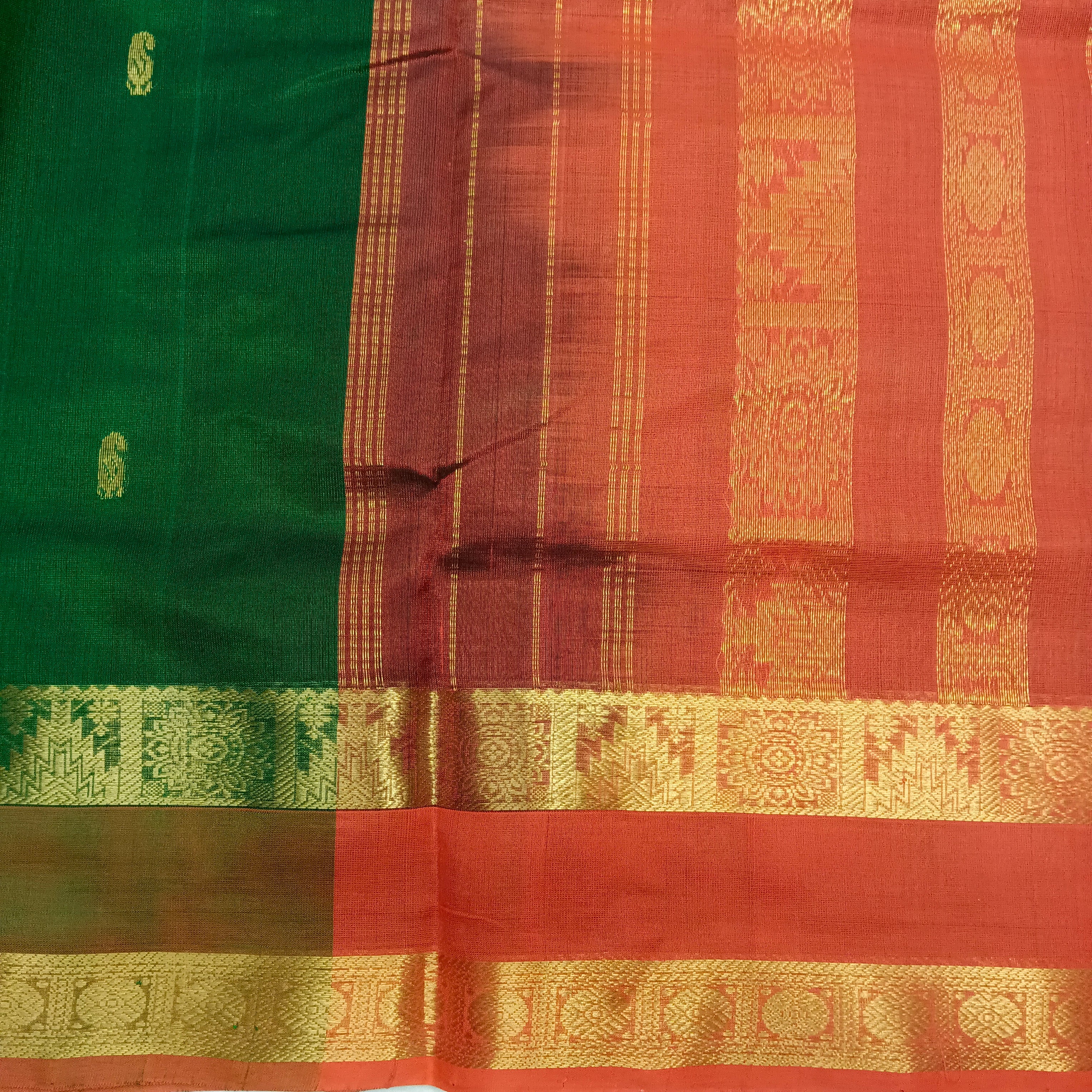 Pure silk cotton, rettai pet with butta-10 yards madisar