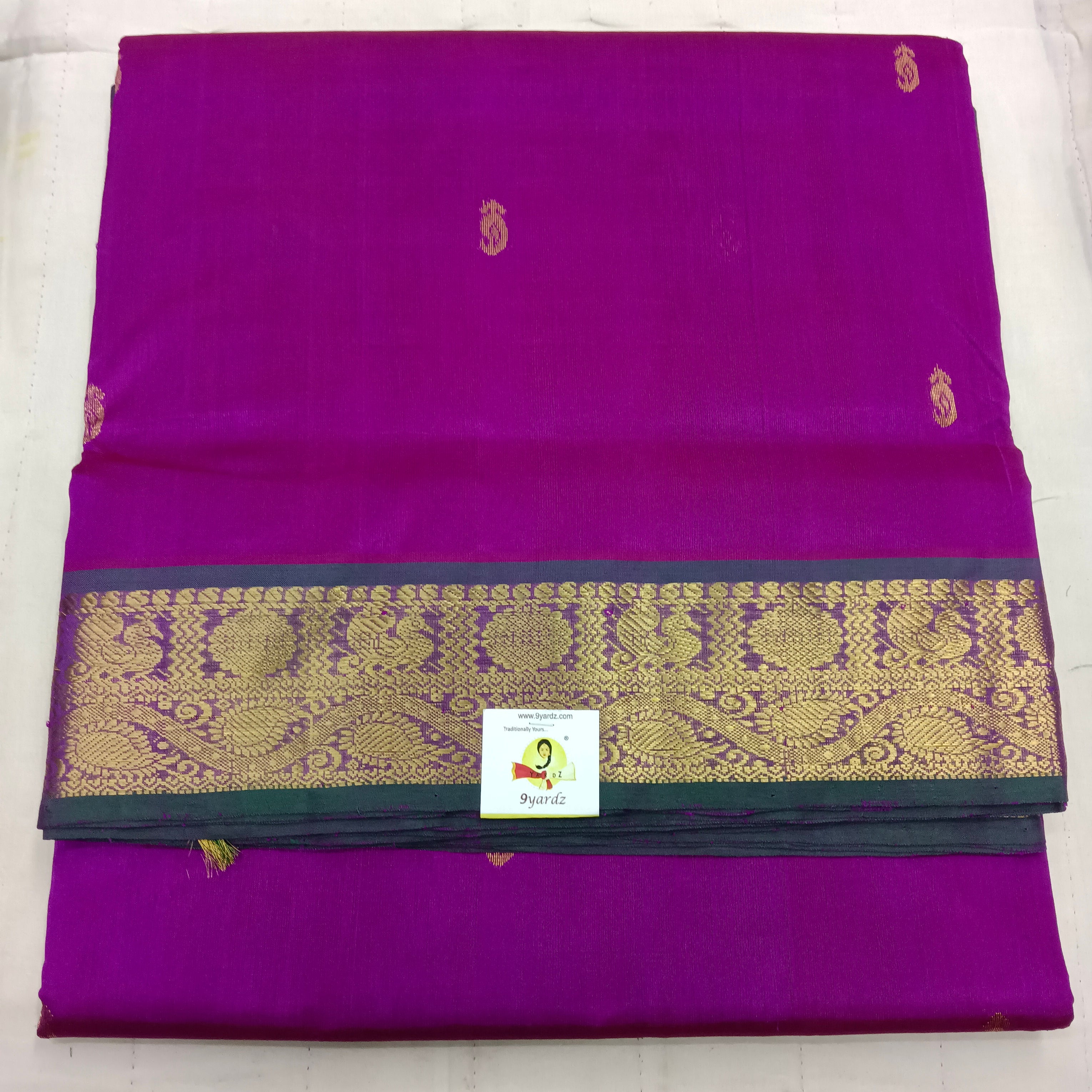 Pure silk cotton with butta -10 yards madisar