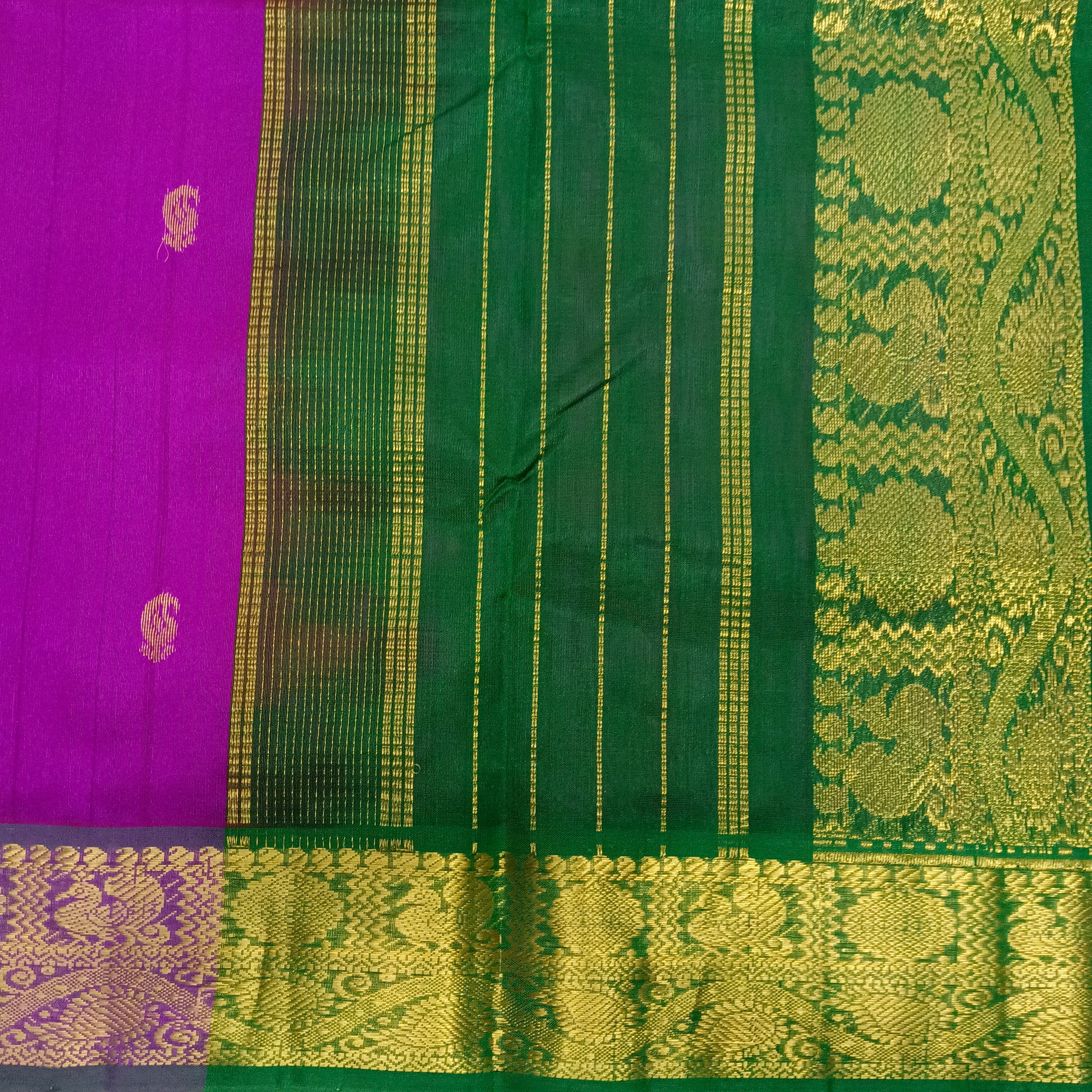 Pure silk cotton with butta -10 yards madisar