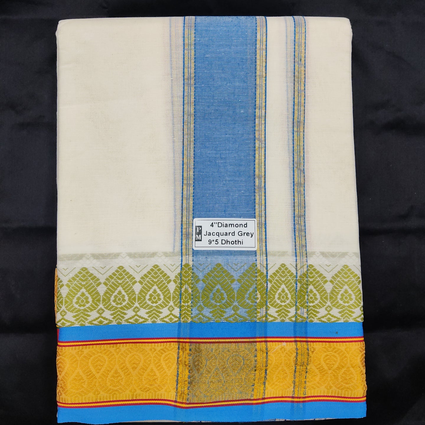 Cotton Dhothi HalfBleached 9*5