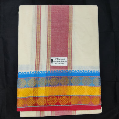 Cotton Dhothi HalfBleached 9*5