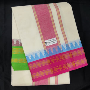 Cotton Dhothi HalfBleached 9*5