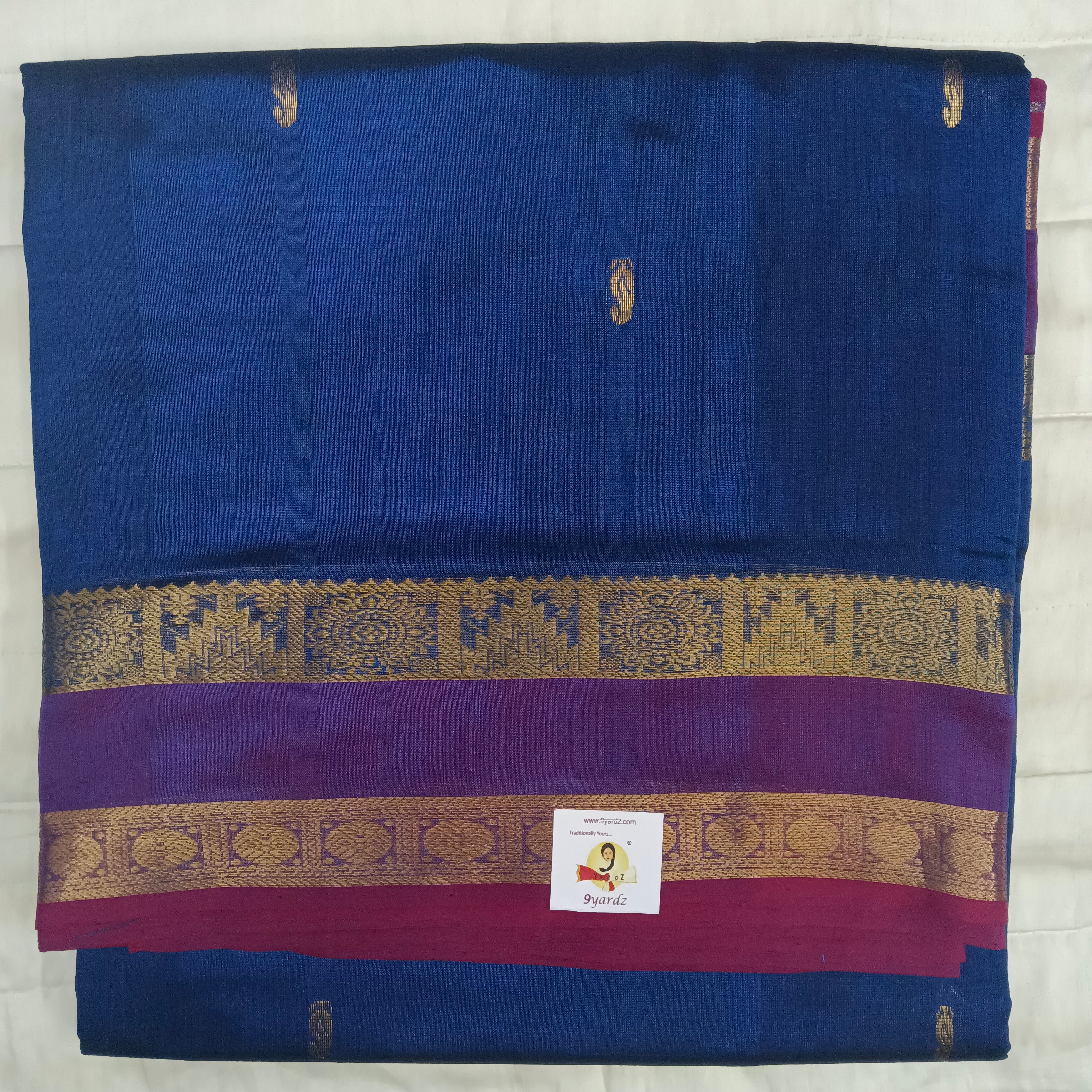Pure silk cotton, rettai pet with butta-10 yards madisar