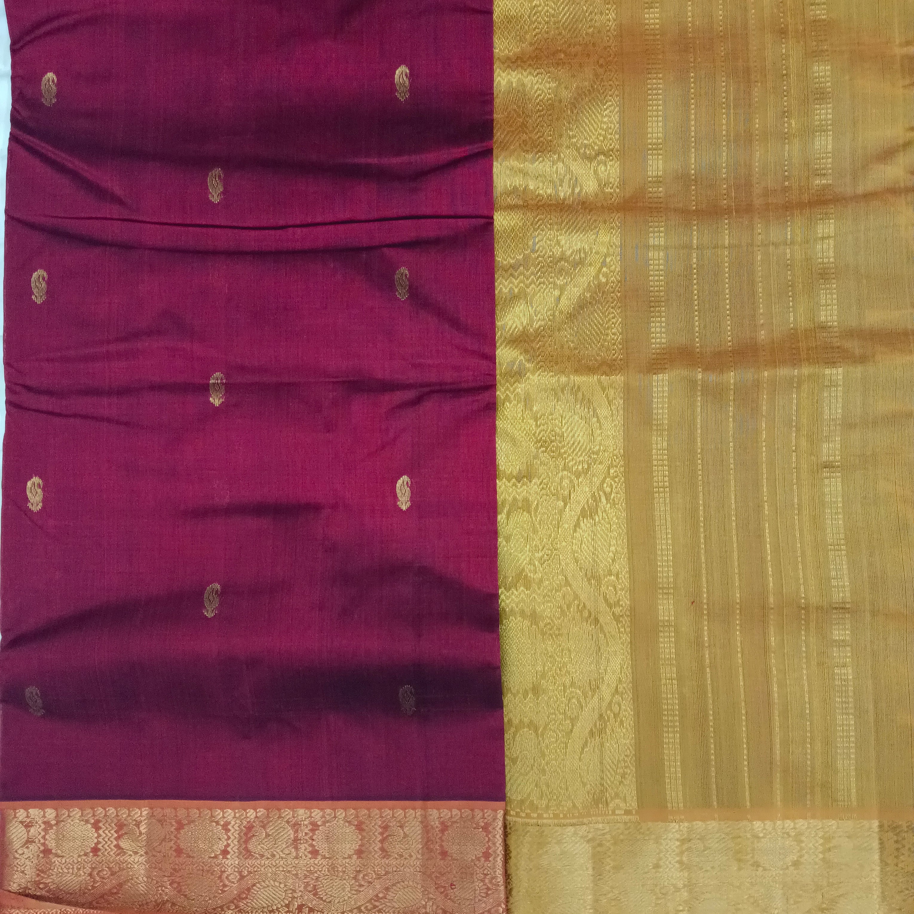 Pure silk cotton with butta -10 yards madisar