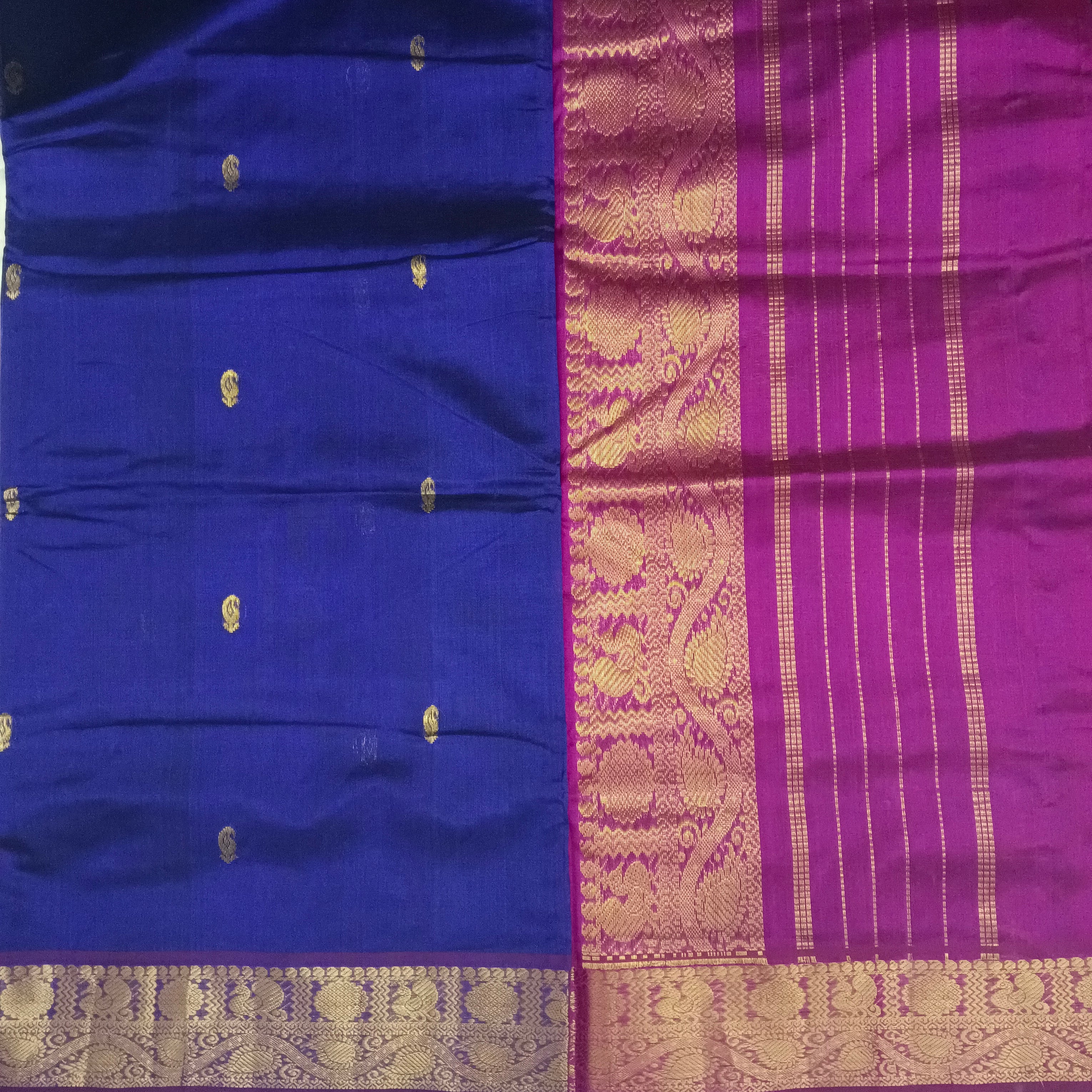 Pure silk cotton with butta -10 yards madisar