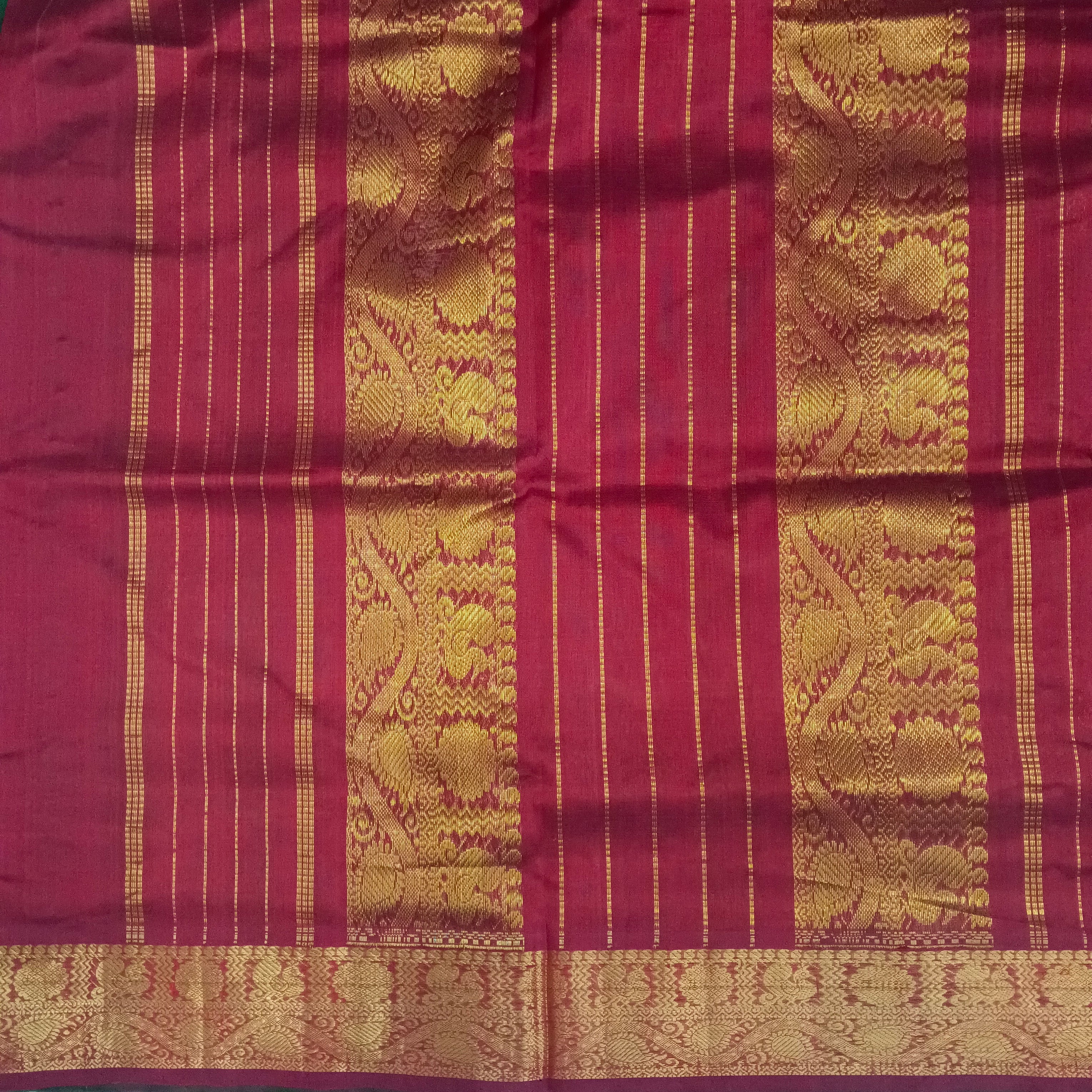 Pure silk cotton with butta -10 yards madisar