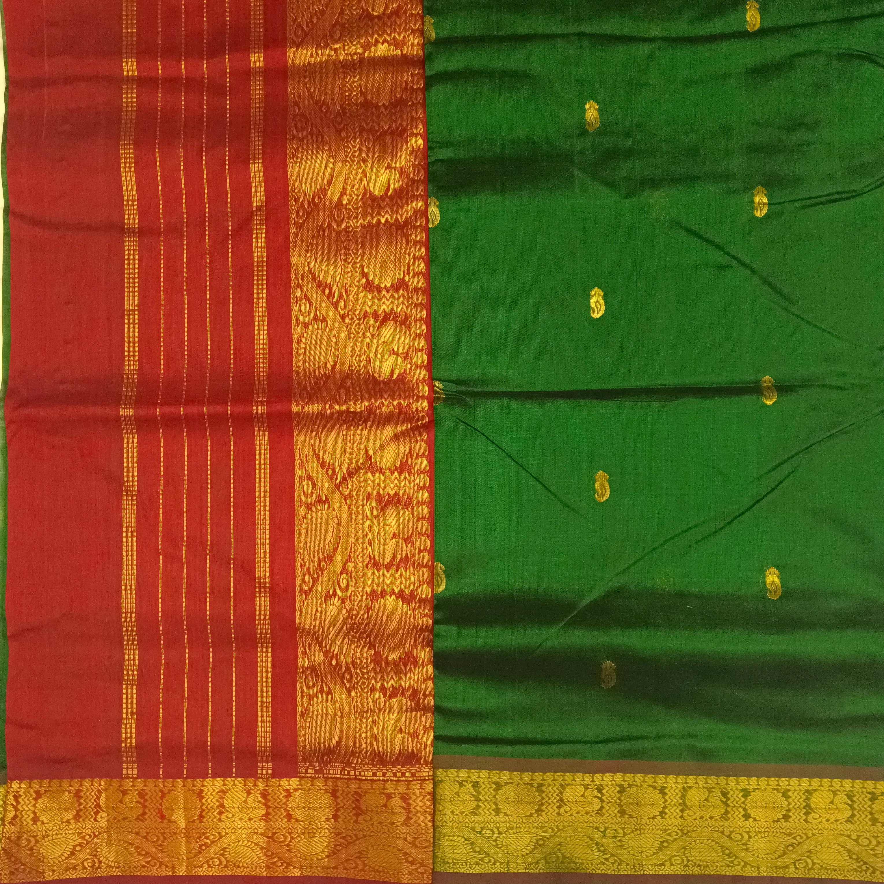 Pure silk cotton with butta -10 yards madisar