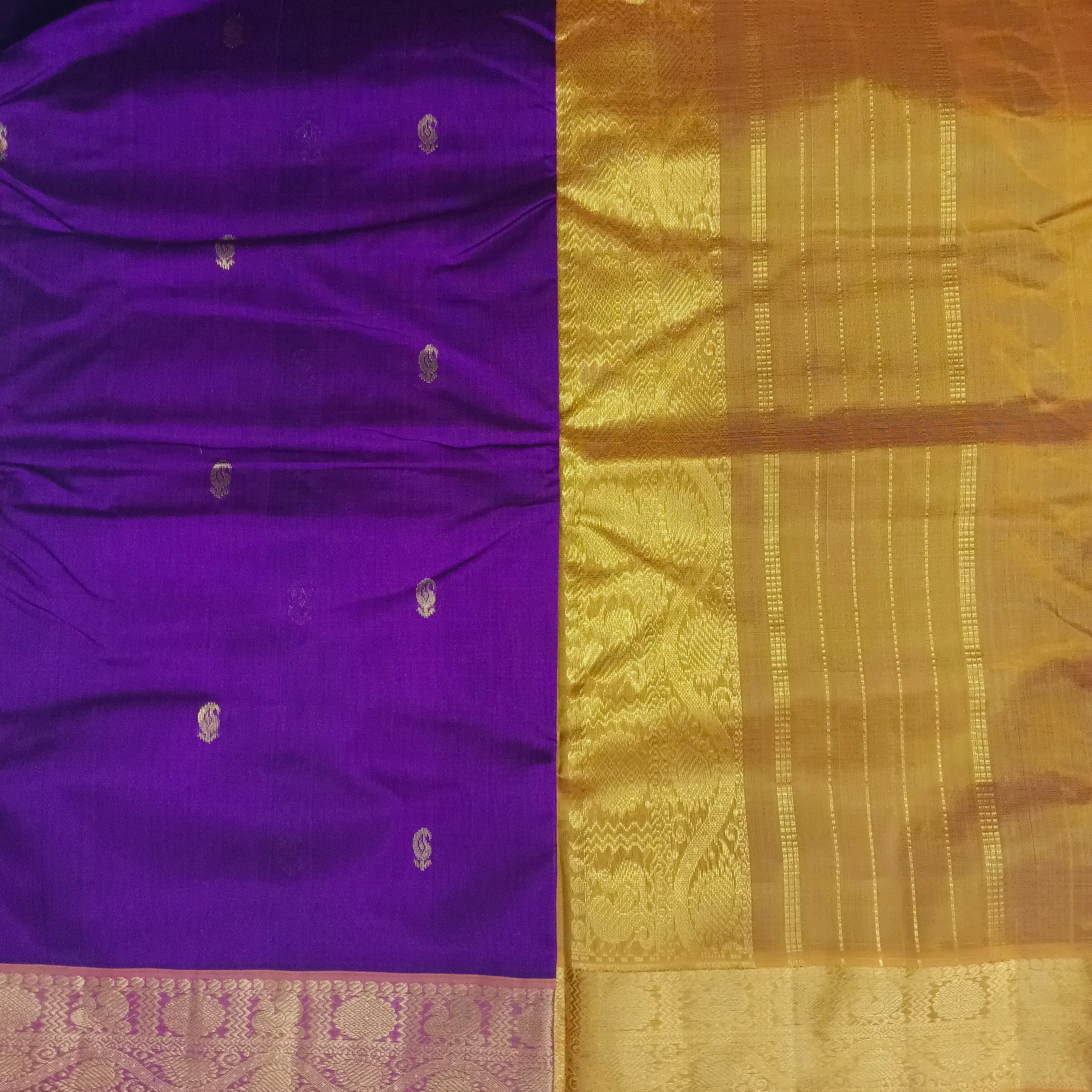 Pure silk cotton with butta -10 yards madisar