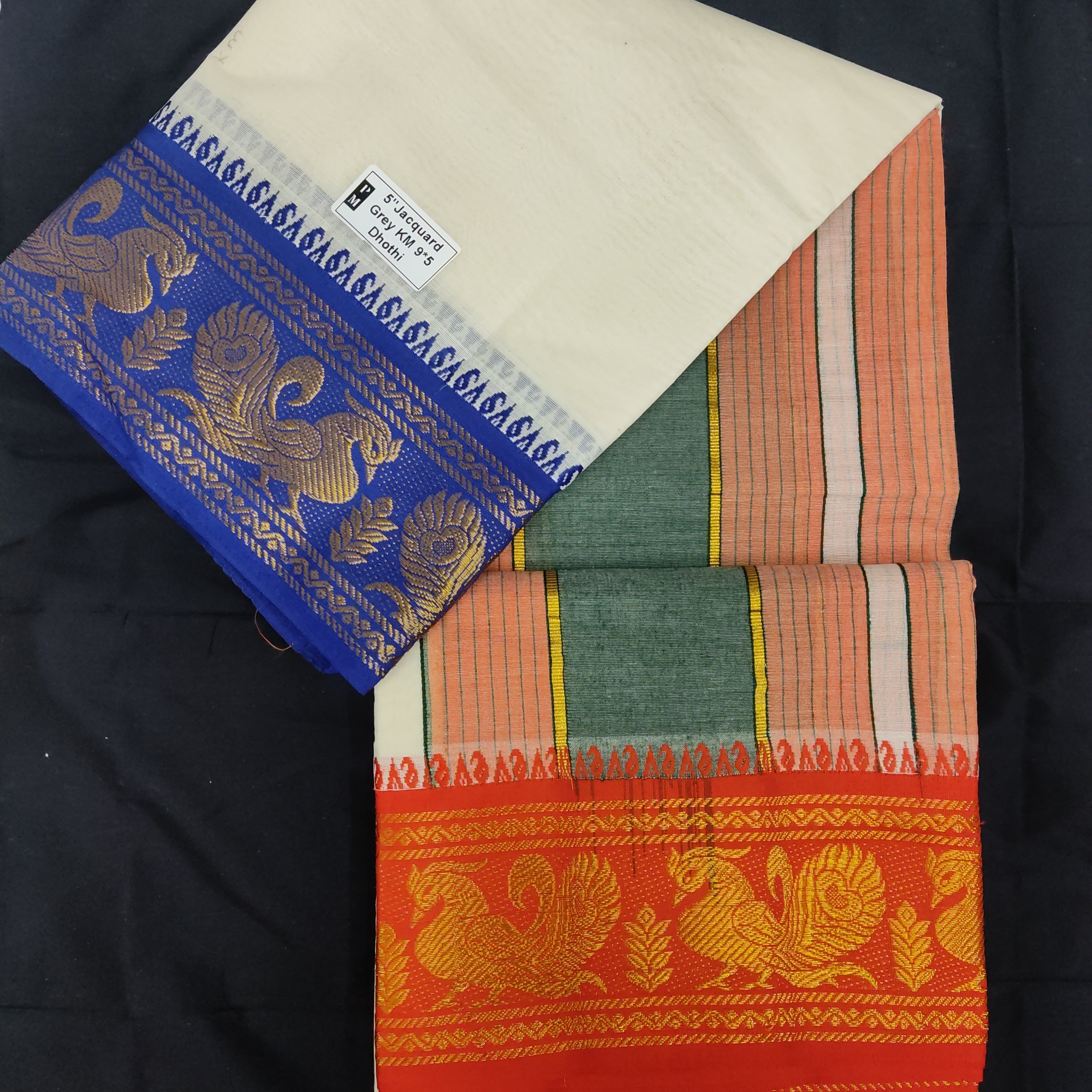 Nagari Cotton Jacqurad  Dhothi 9*5