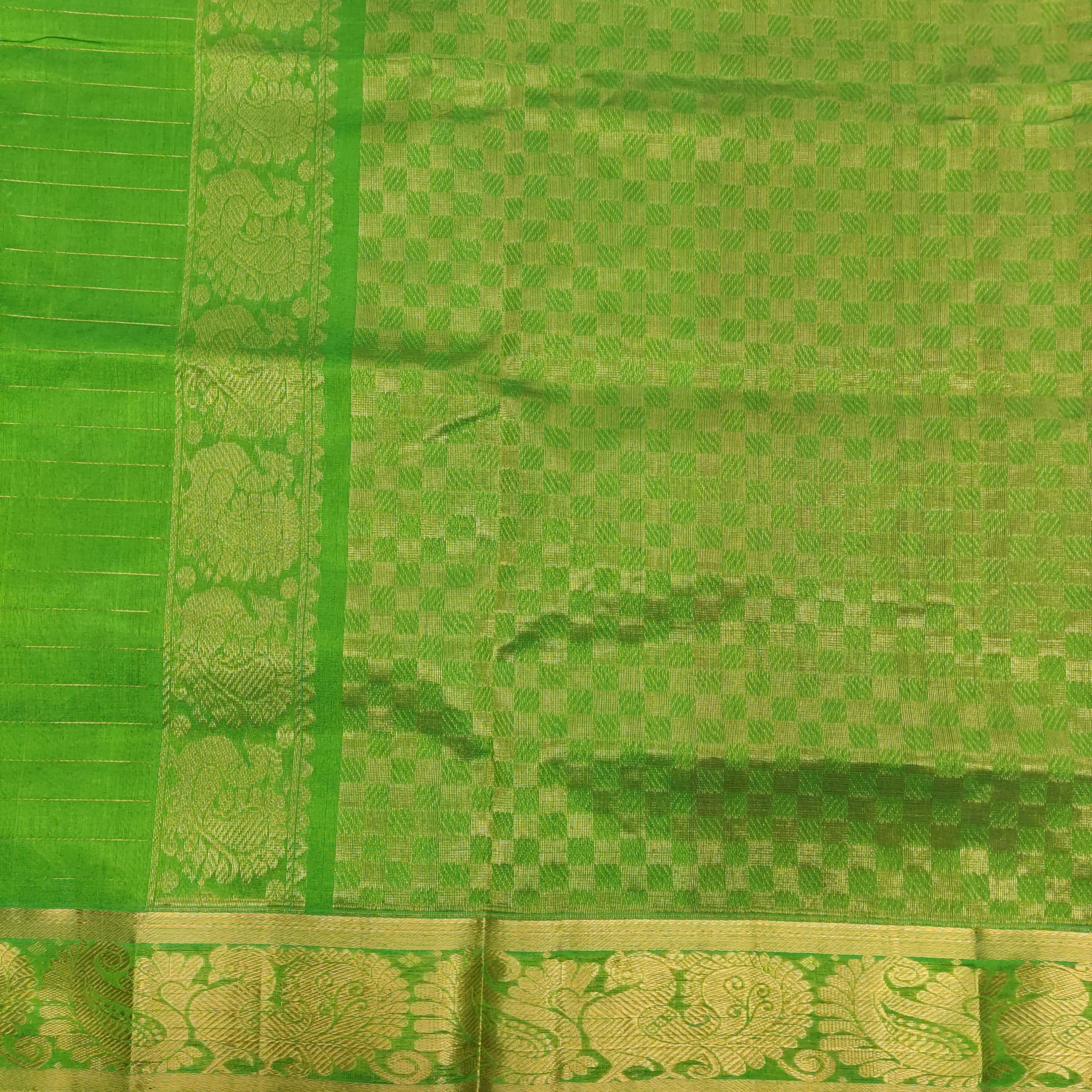 Pure Silk Cotton 6Yards - Jari Butta