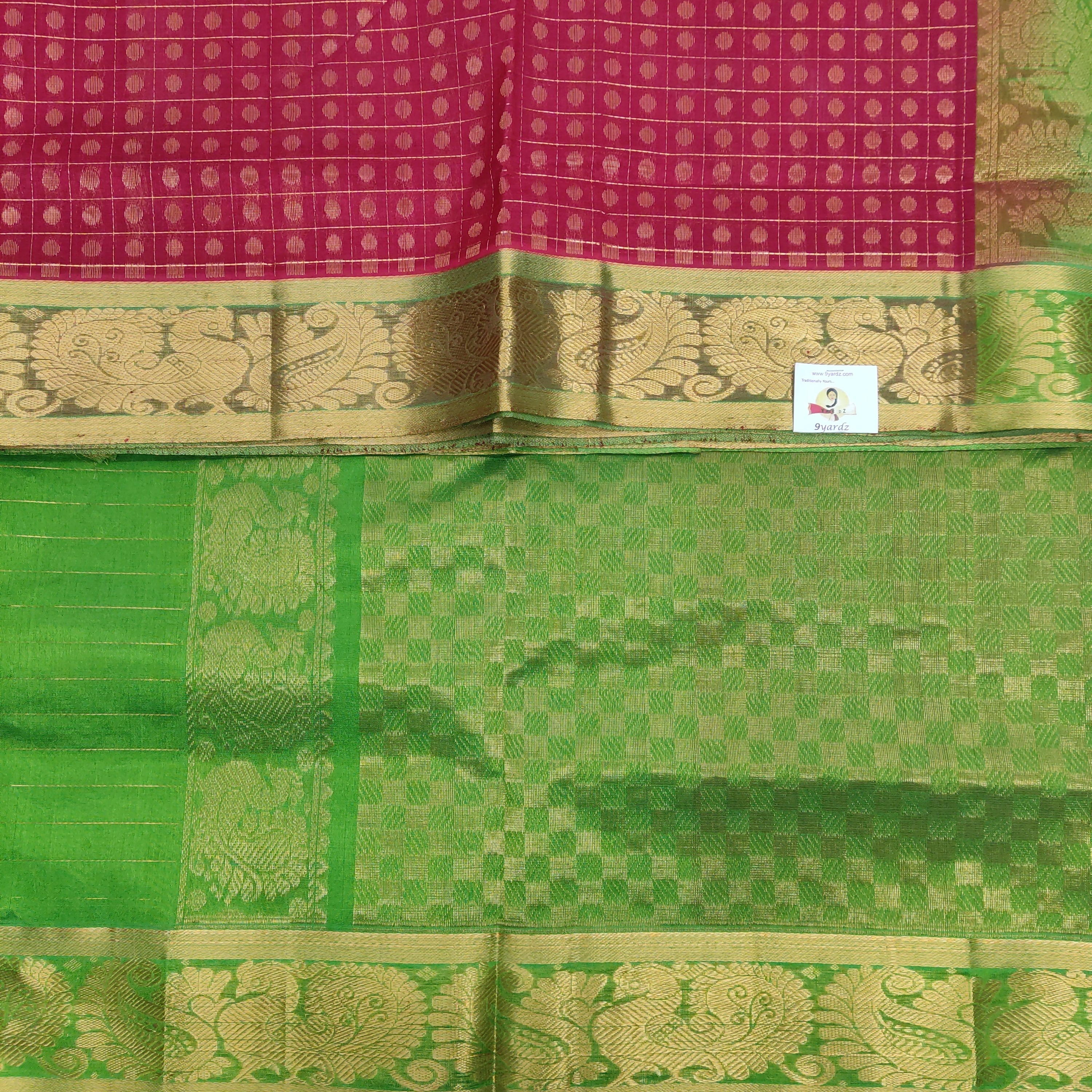 Pure Silk Cotton 6Yards - Jari Butta