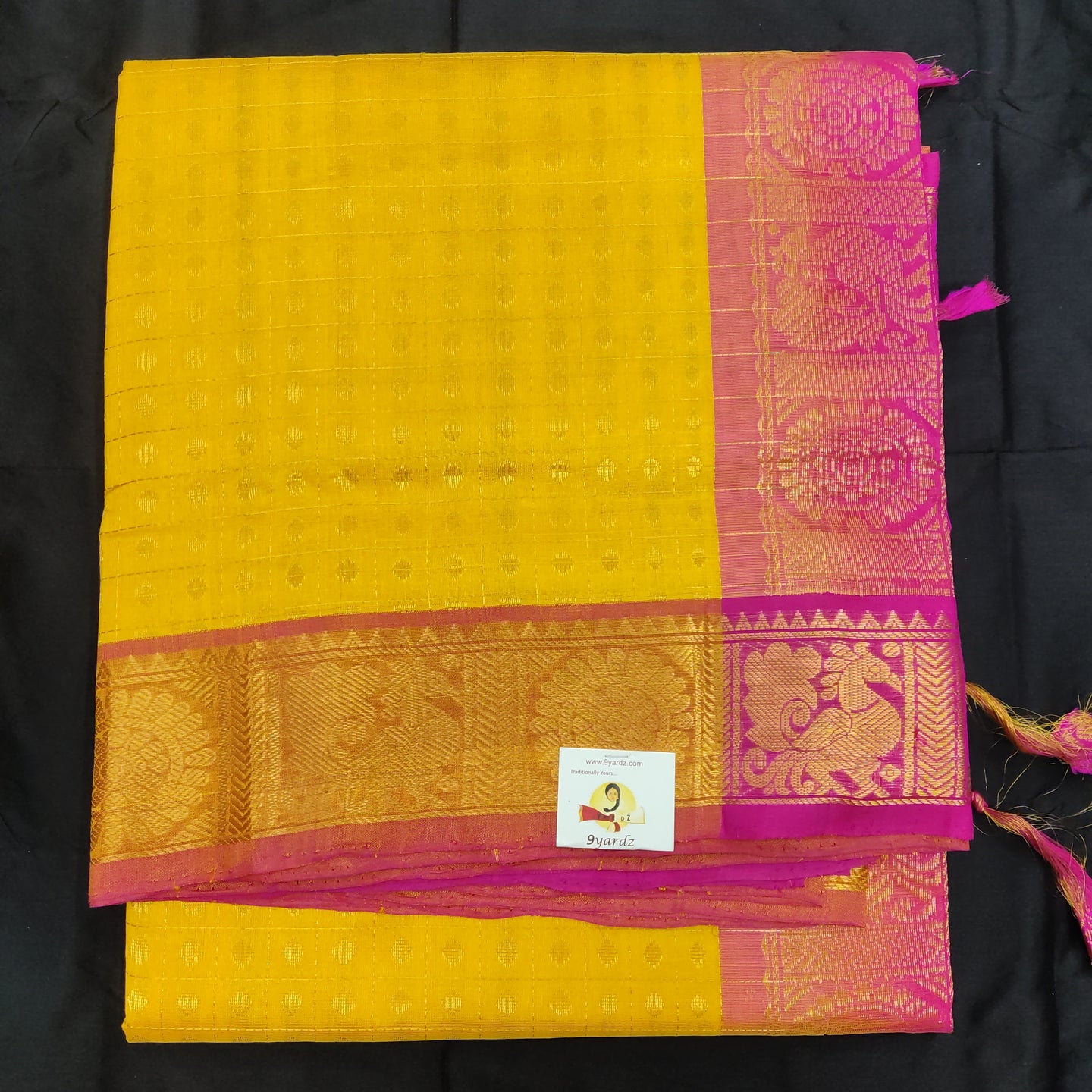 Pure Silk Cotton 6Yards - Jari Butta