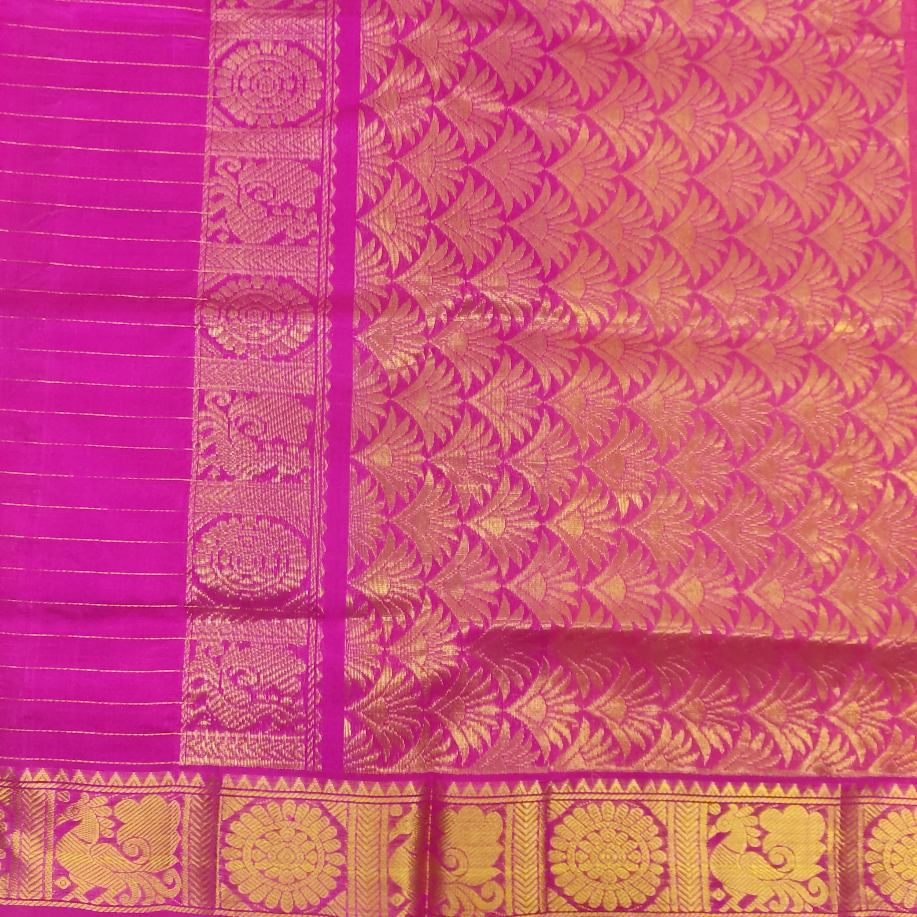Pure Silk Cotton 6Yards - Jari Butta
