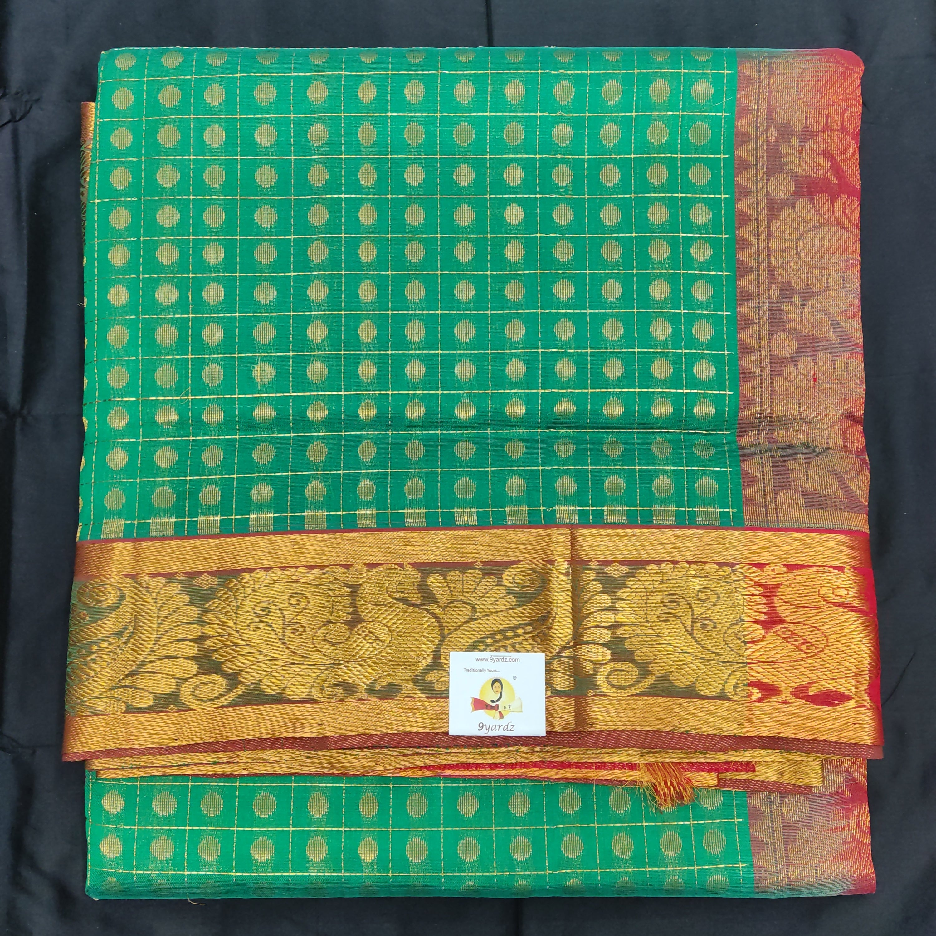 Pure Silk Cotton 6Yards - Jari Butta