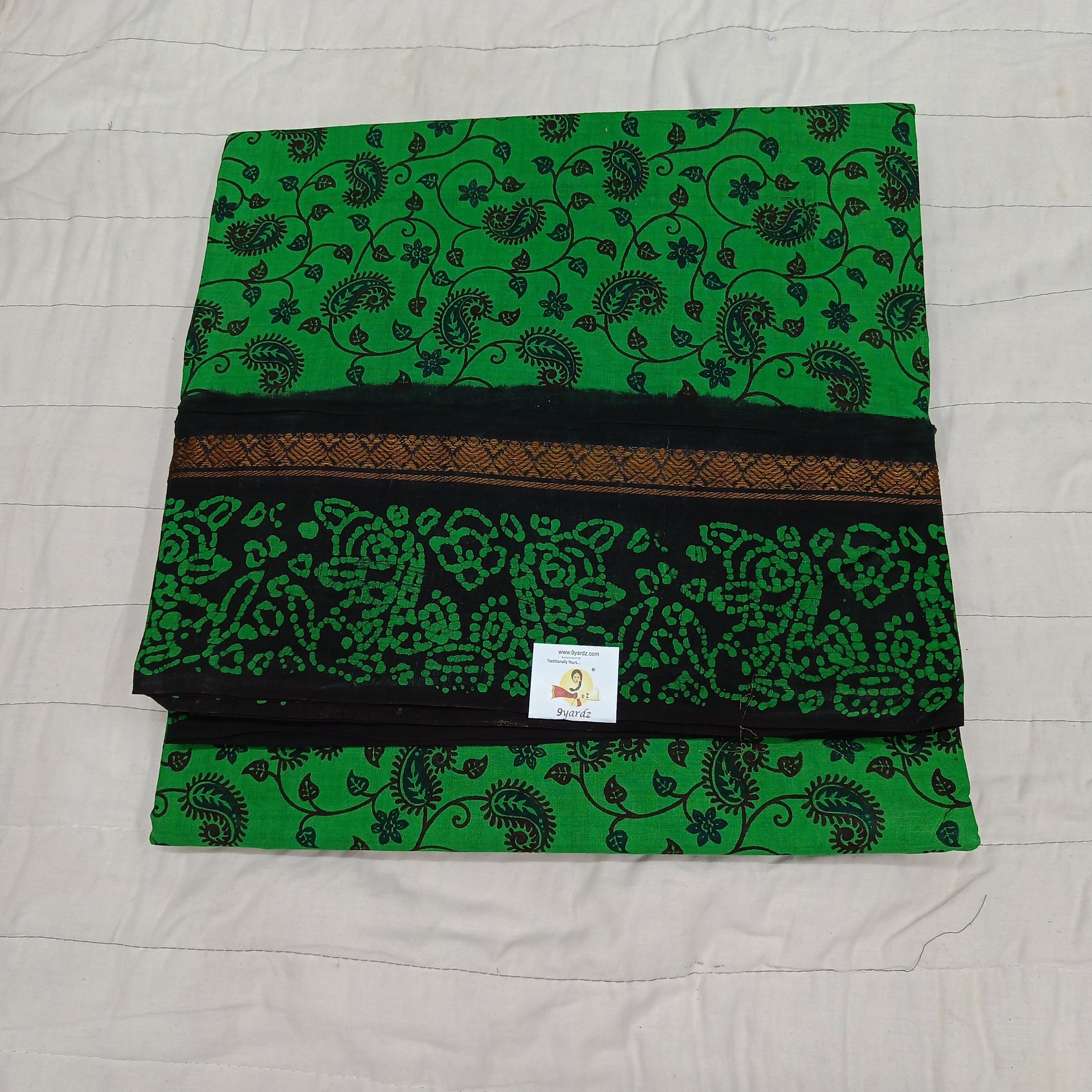 Kalamkari Printed Sungudi 10.5 yards