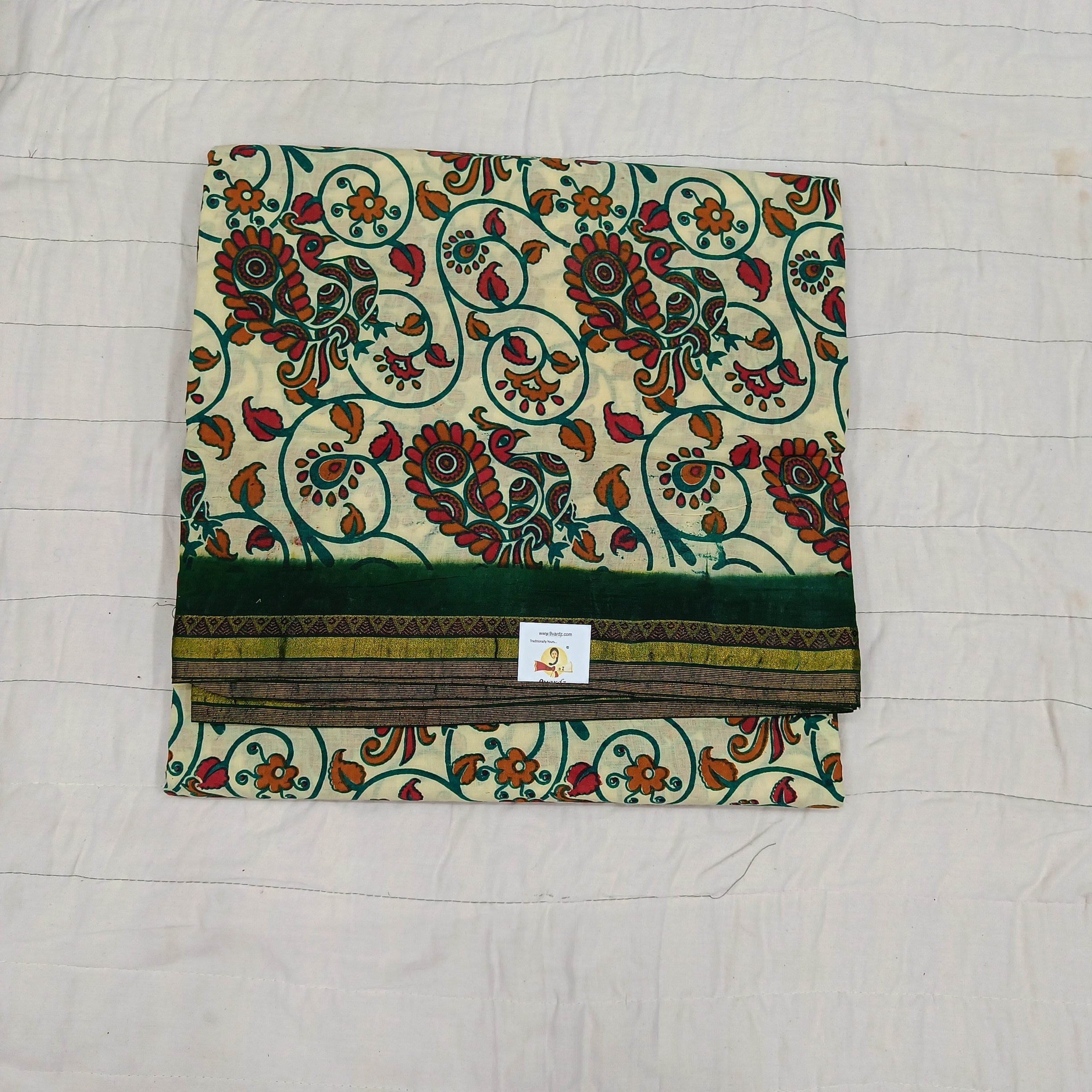 Kalamkari Printes Sungudi 10.5 yards