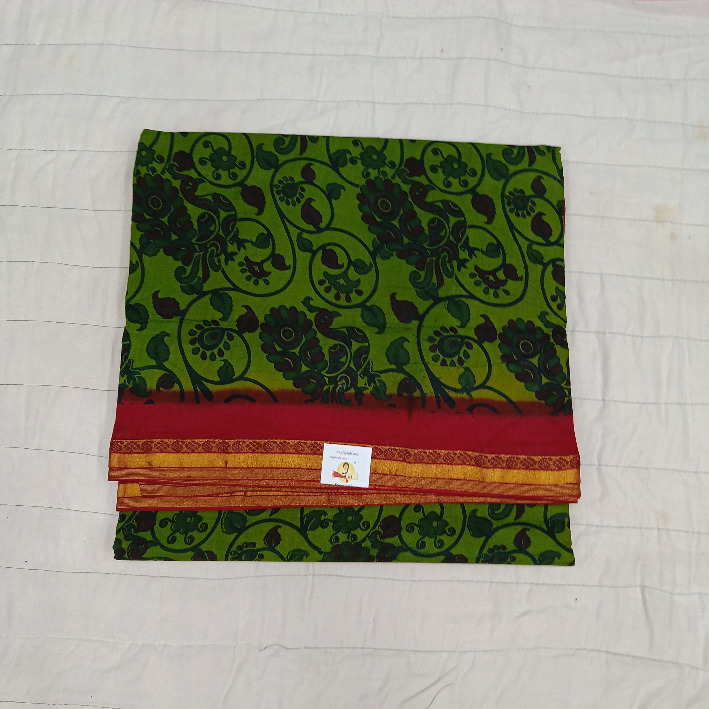 Kalamkari Printed Sungudi 10.5 yards