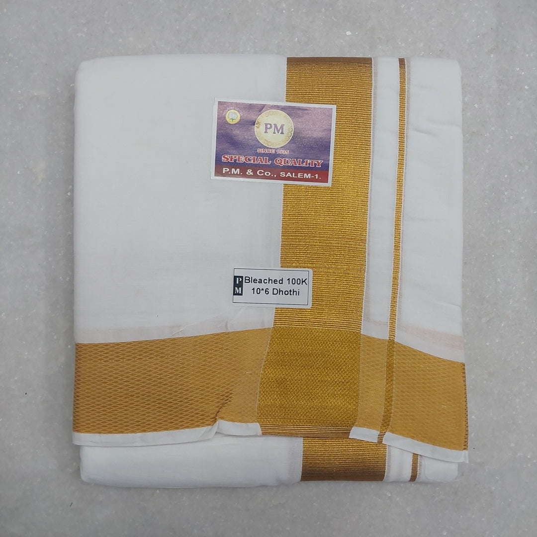Cotton Dhothi Bleached 10*6