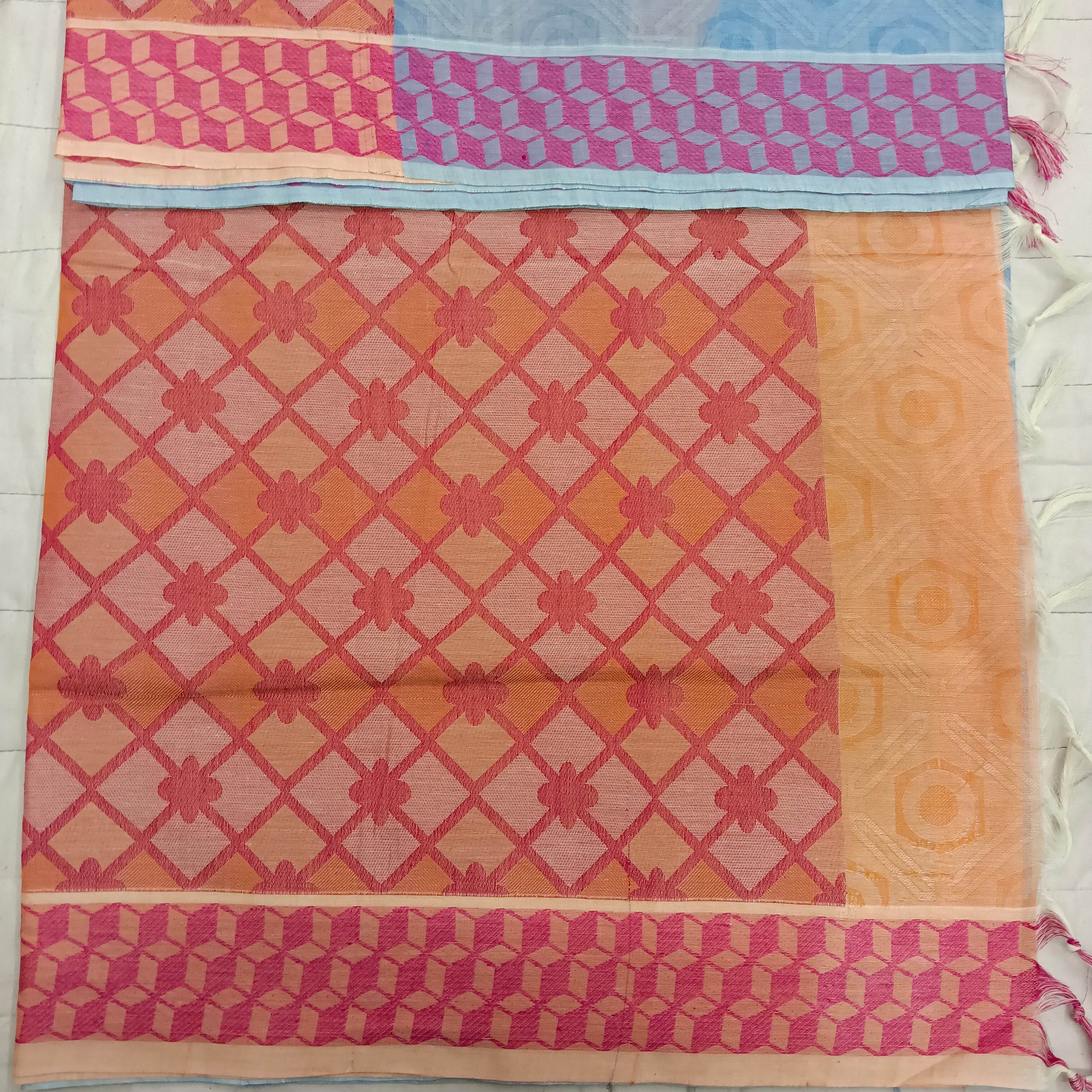 Rich Cotton Embossed sarees